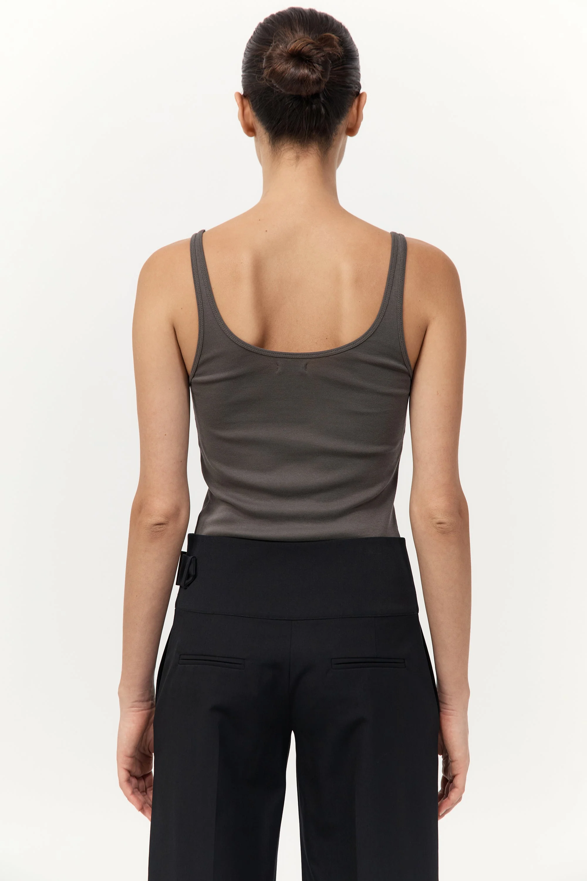 Organic Cotton Slim Scoop Tank - Khaki - Image 5