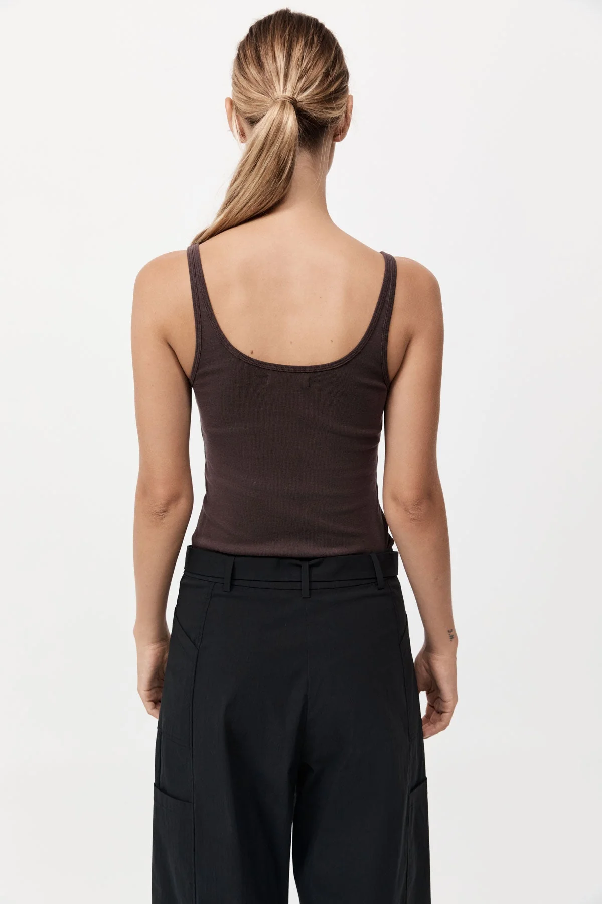 Organic Cotton Slim Scoop Tank - Raisin - Image 3