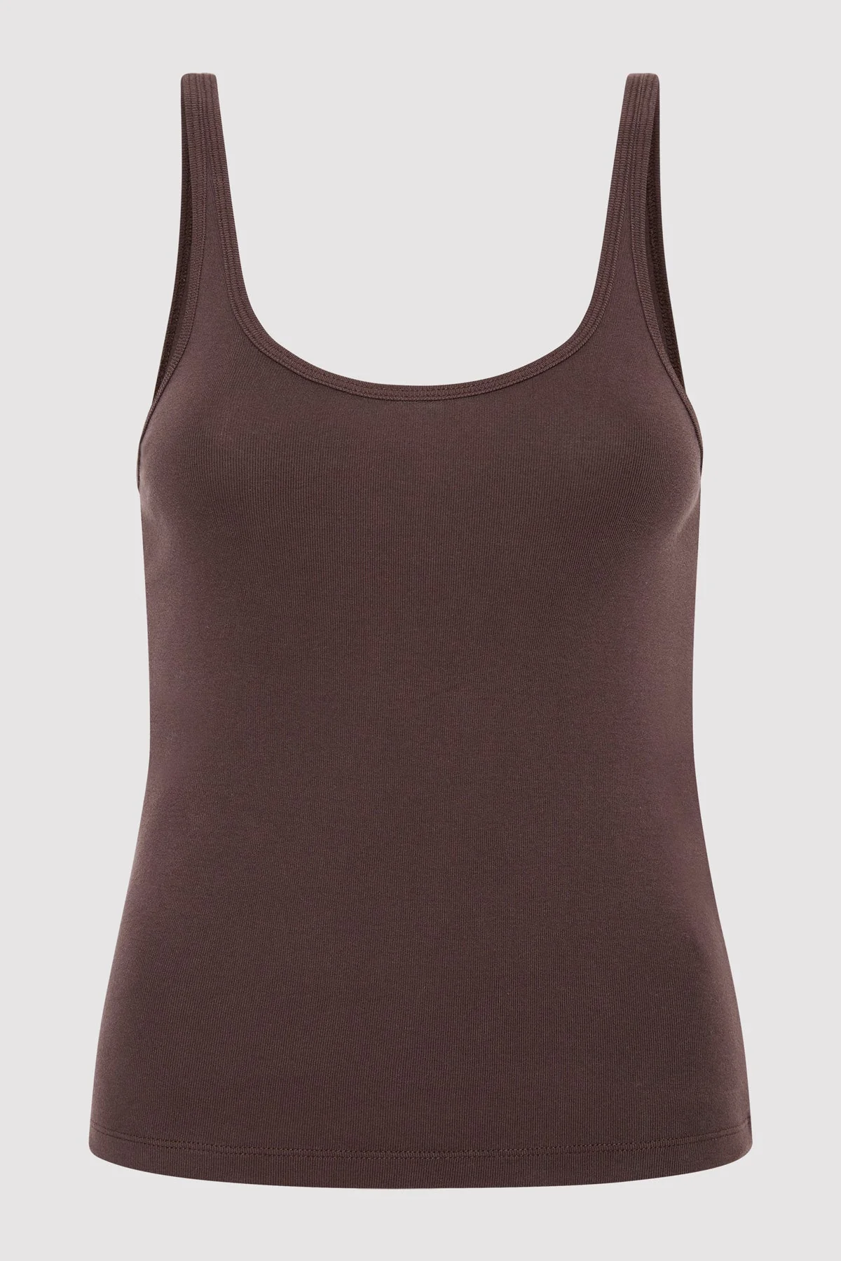 Organic Cotton Slim Scoop Tank - Raisin - Image 5