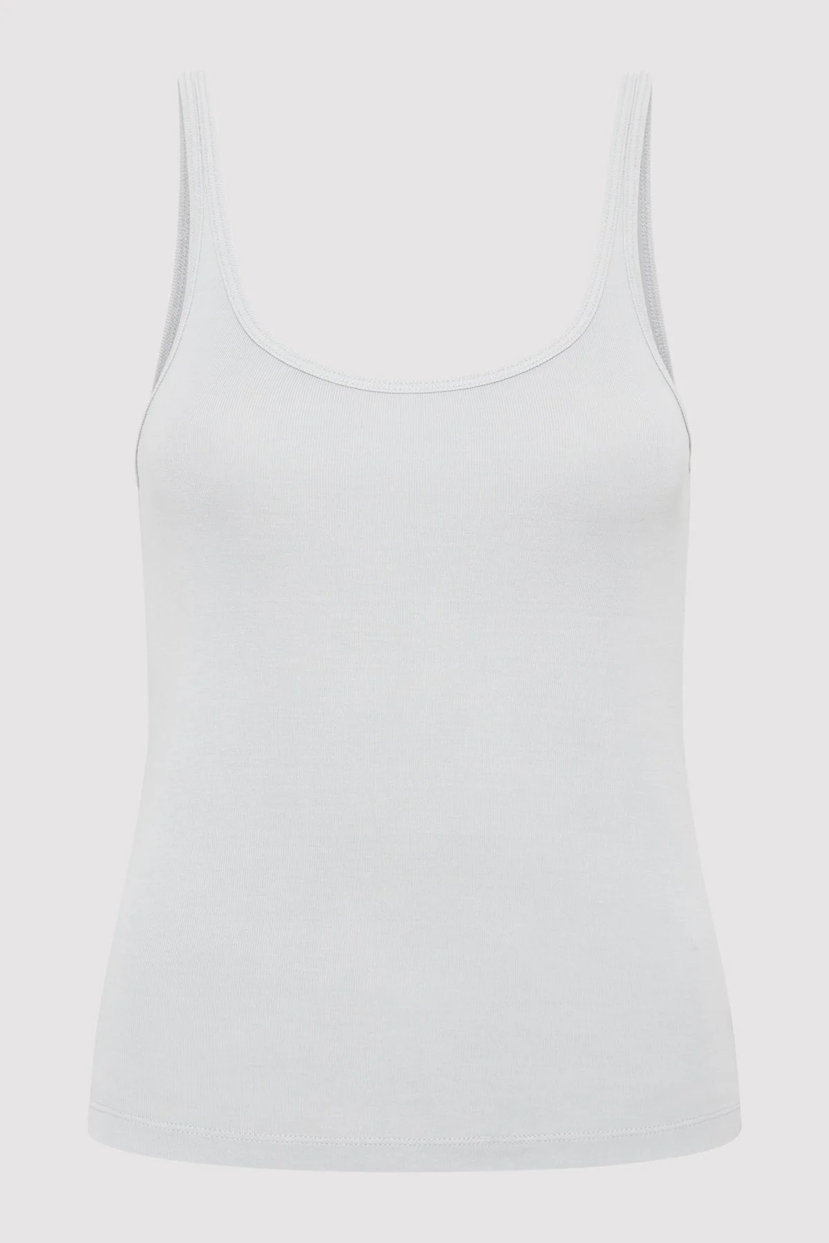 Organic Cotton Slim Scoop Tank - Silver - Image 4