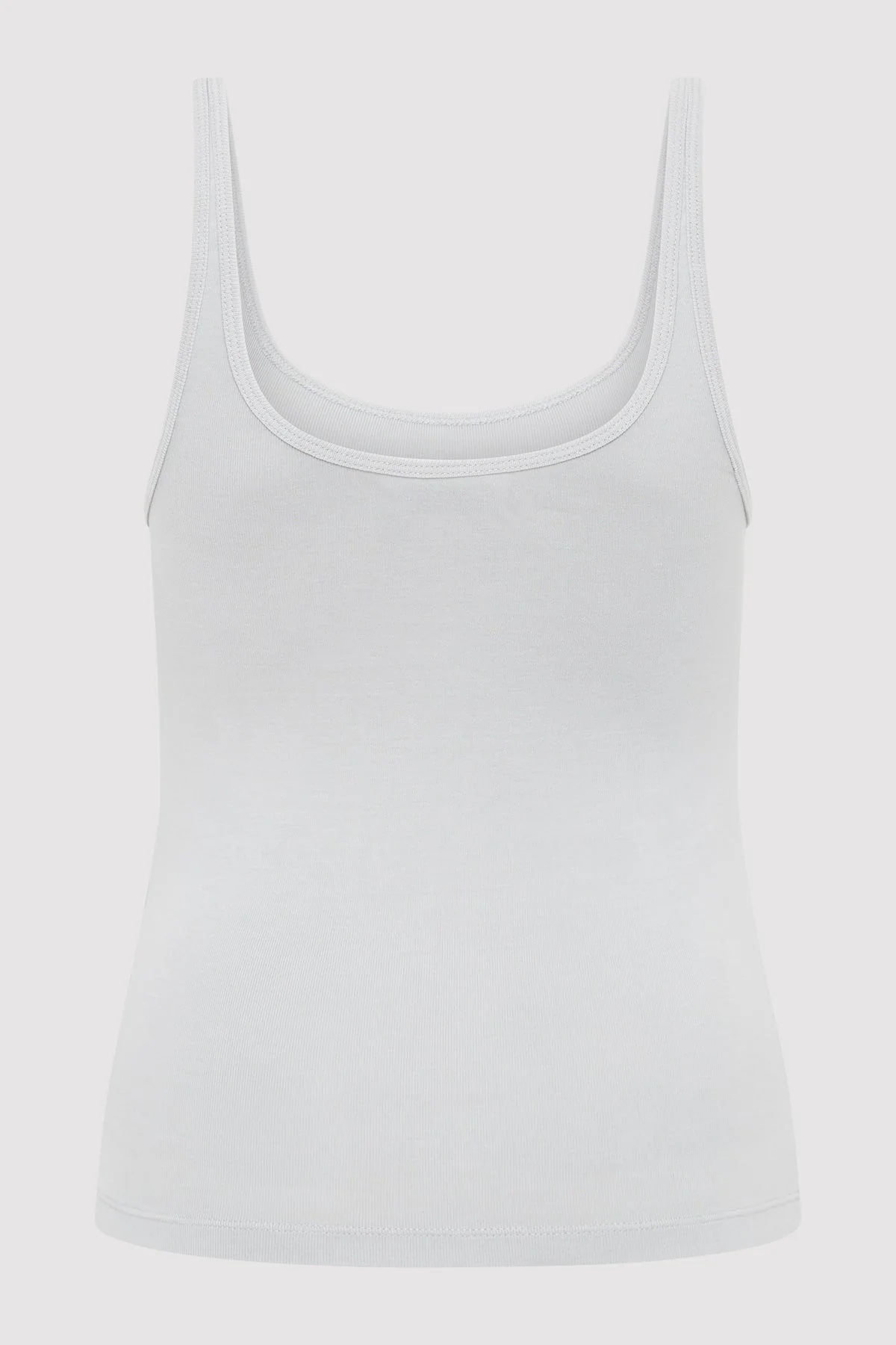 Organic Cotton Slim Scoop Tank - Silver - Image 5