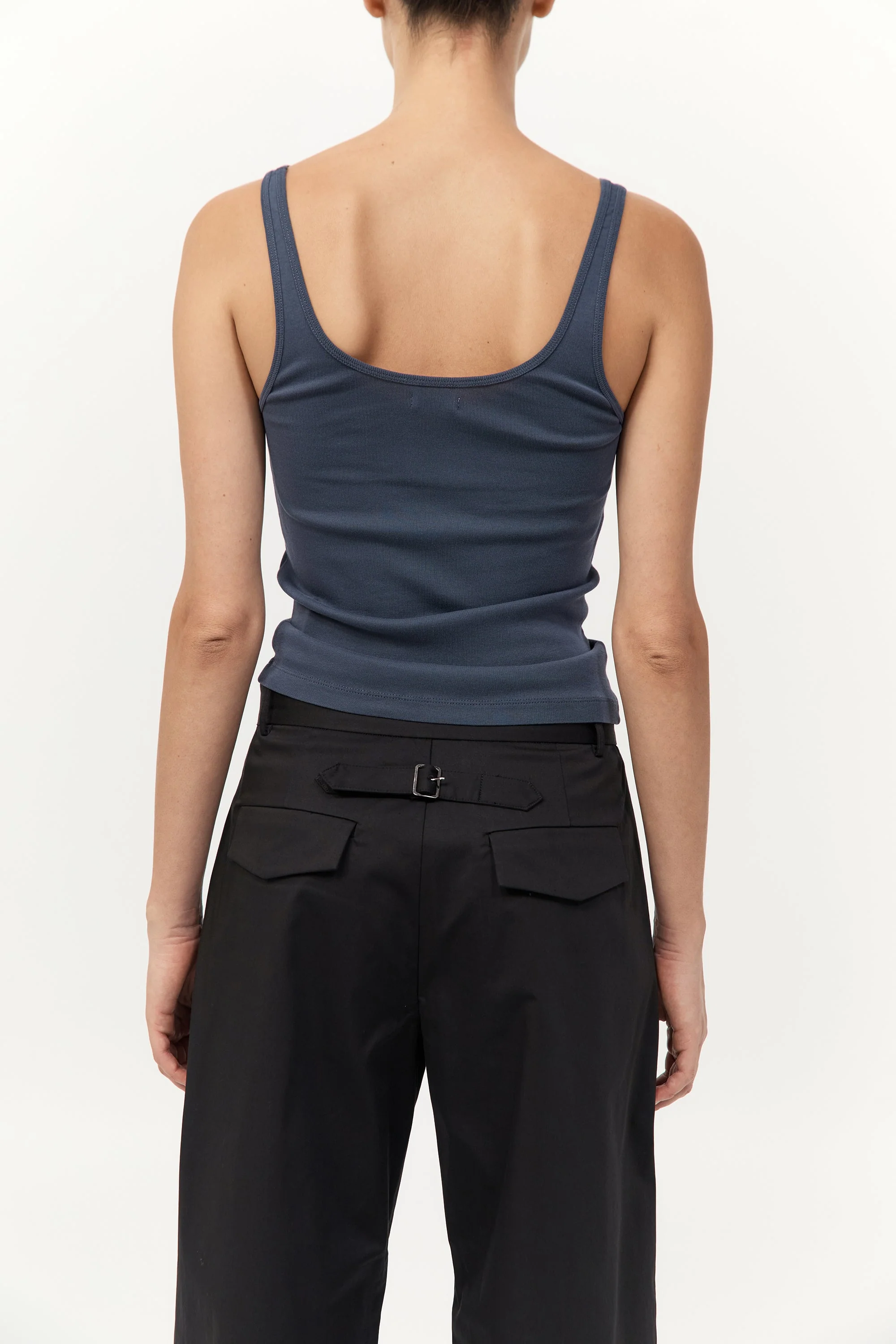 Organic Cotton Slim Scoop Tank - Storm - Image 4