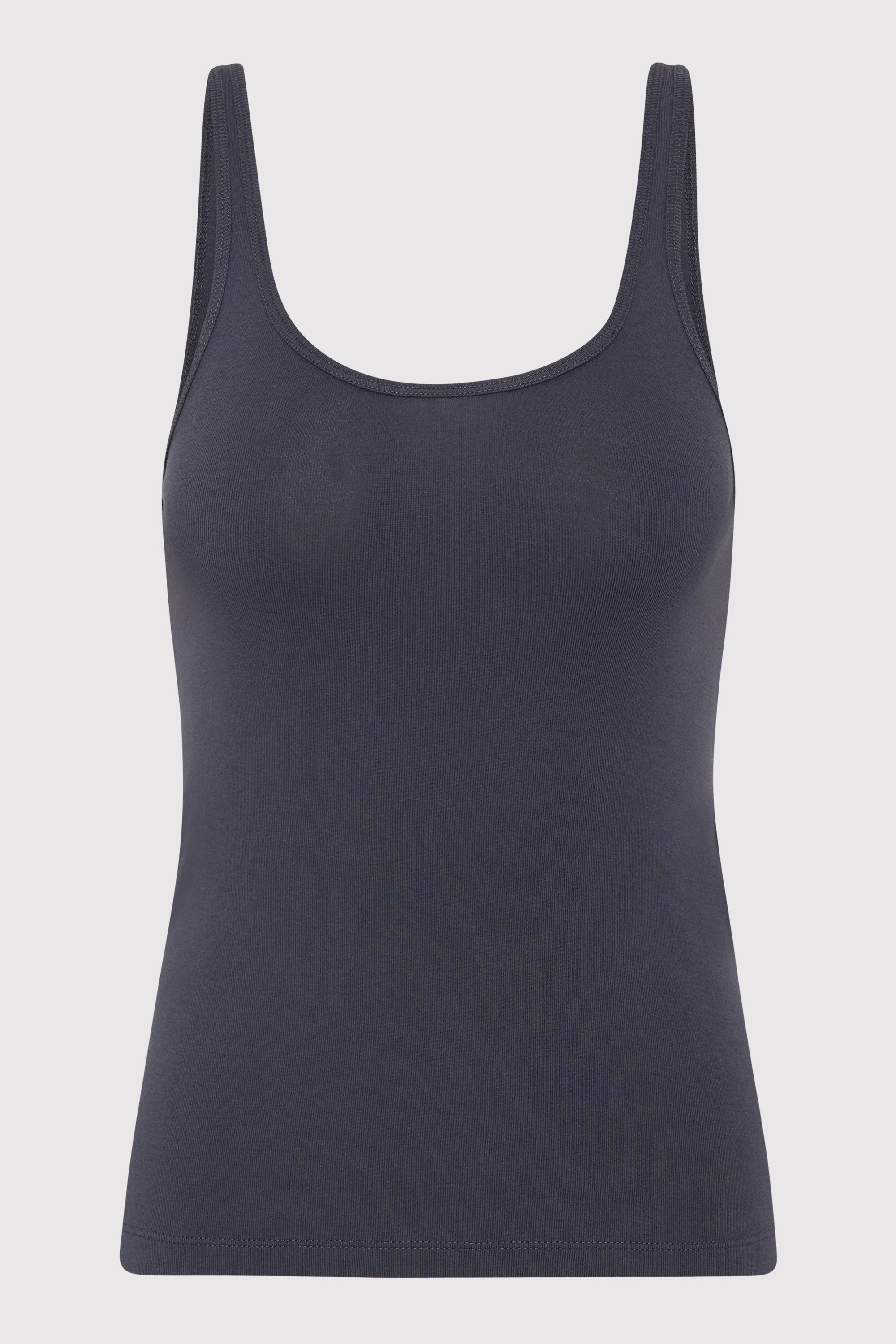 Organic Cotton Slim Scoop Tank - Storm - Image 5
