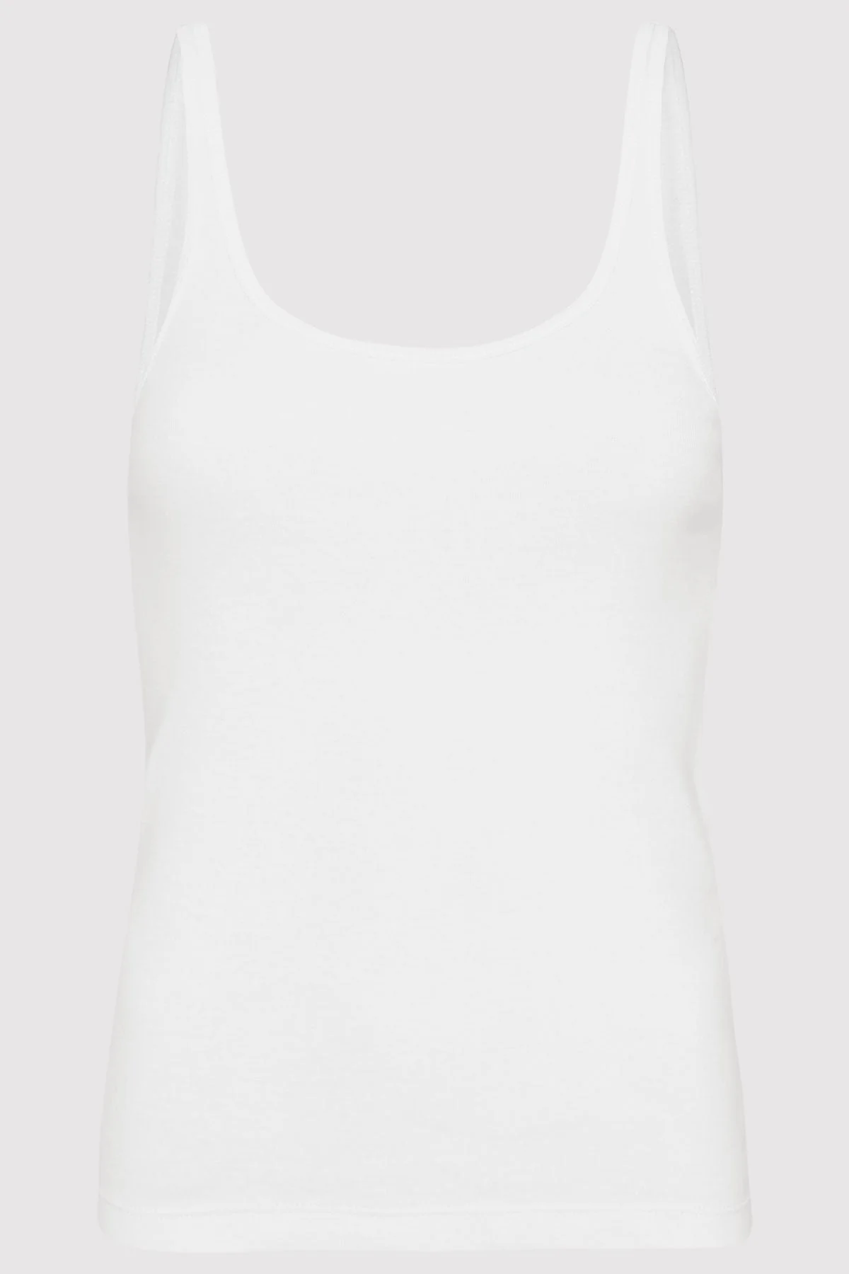 Organic Cotton Slim Scoop Tank - White - Image 5