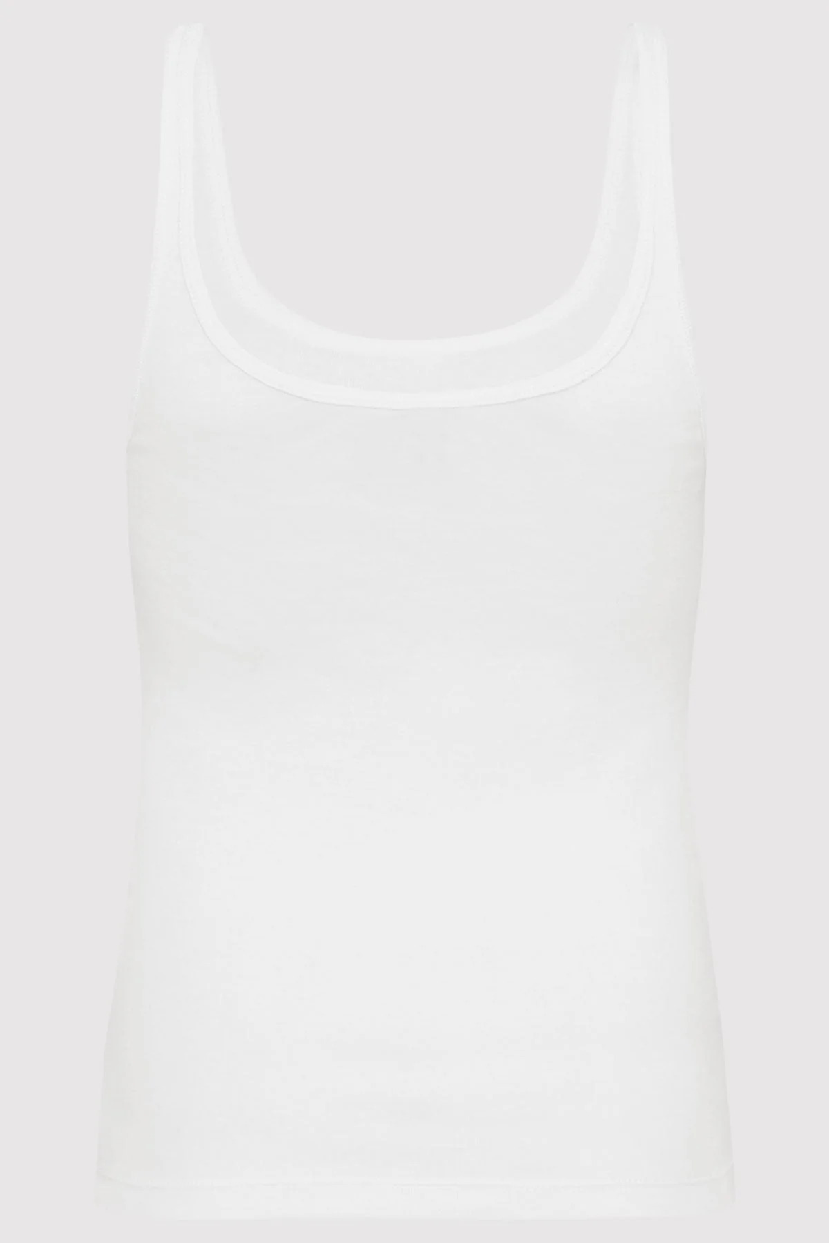 Organic Cotton Slim Scoop Tank - White - Image 6