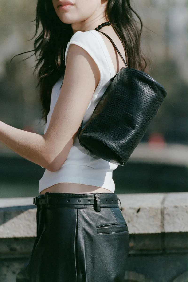 Perforated Connolo Shoulder Bag - Black - Image 6