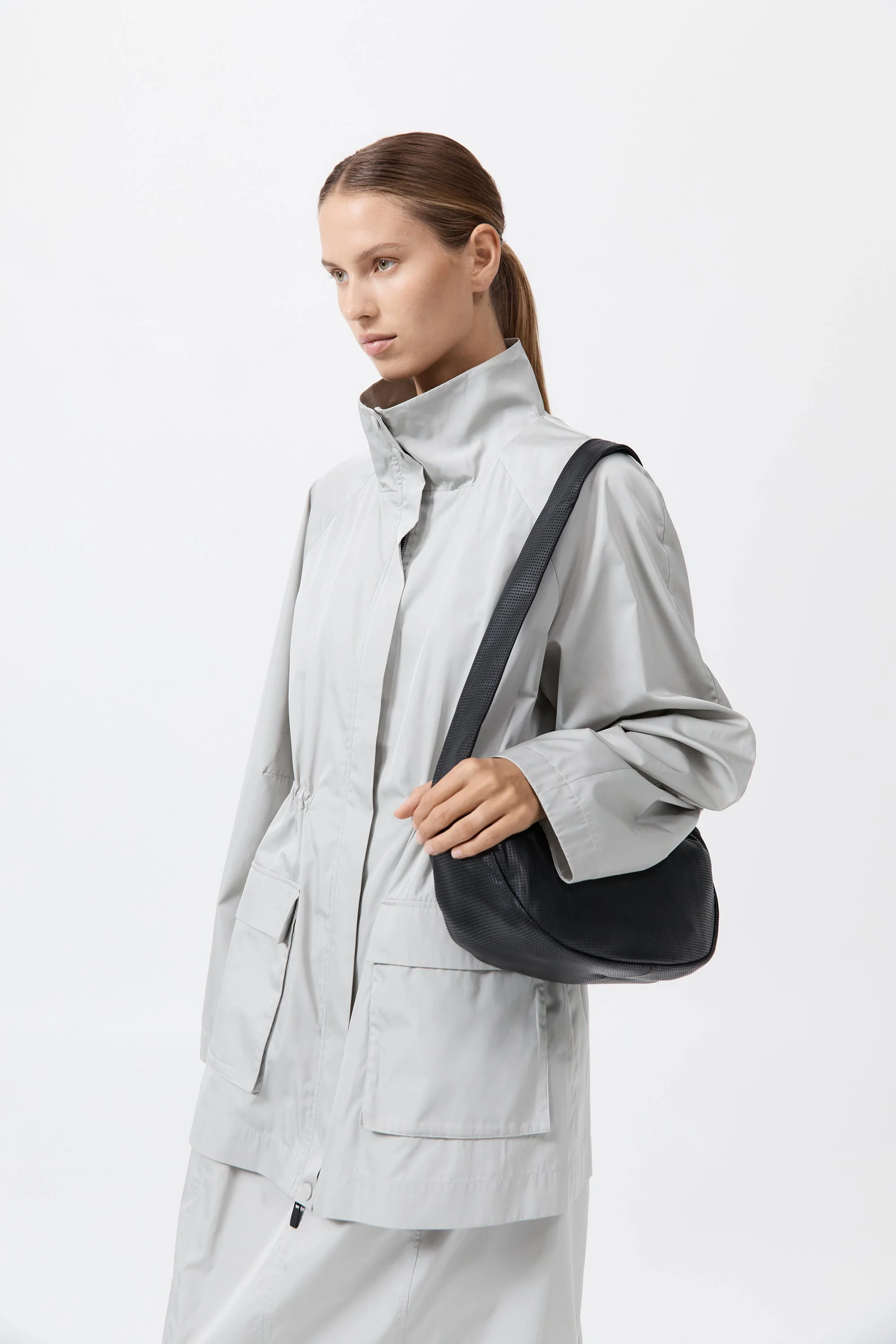 Perforated Crescent Bag - Black - Image 4