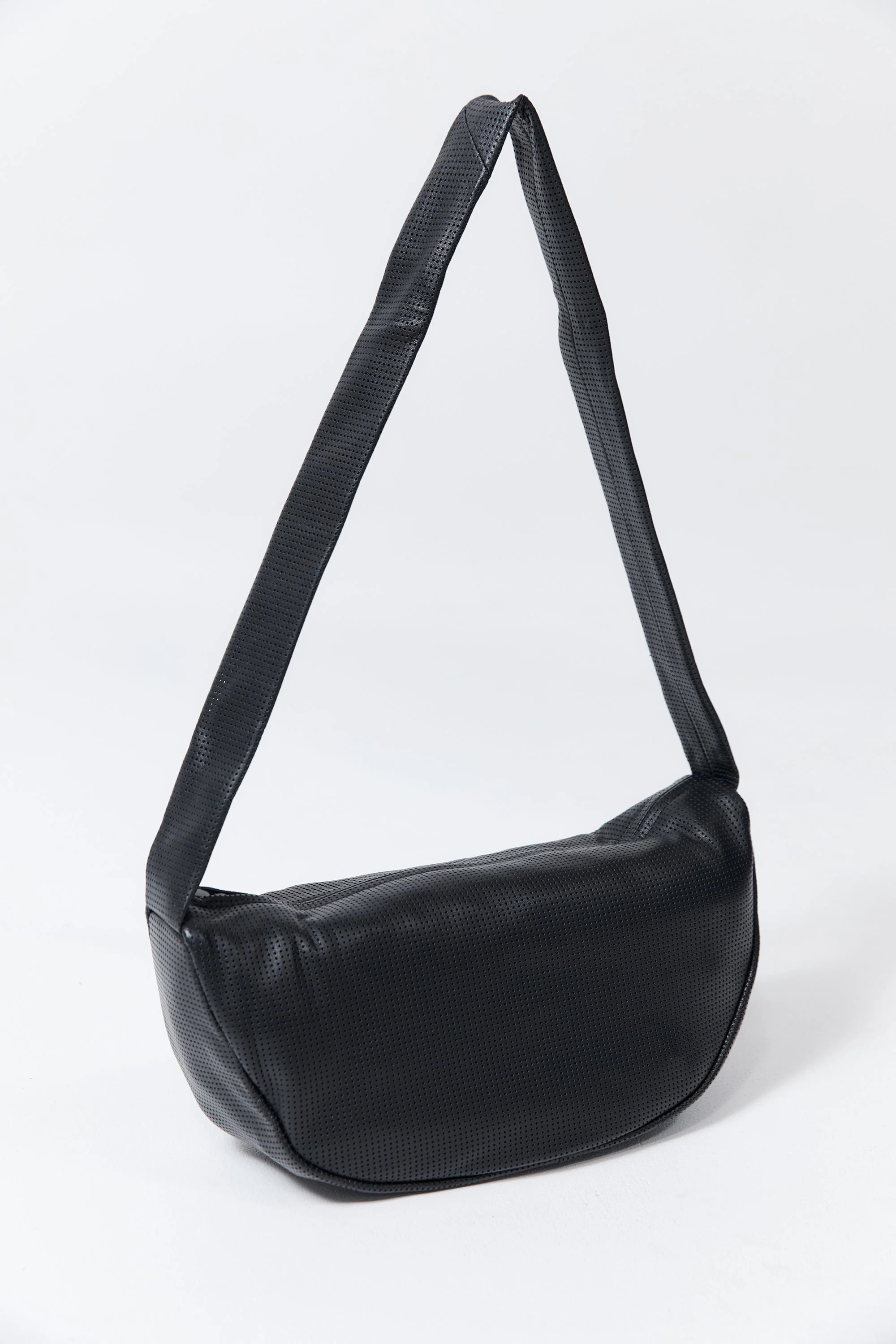 Perforated Crescent Bag - Black - Image 5