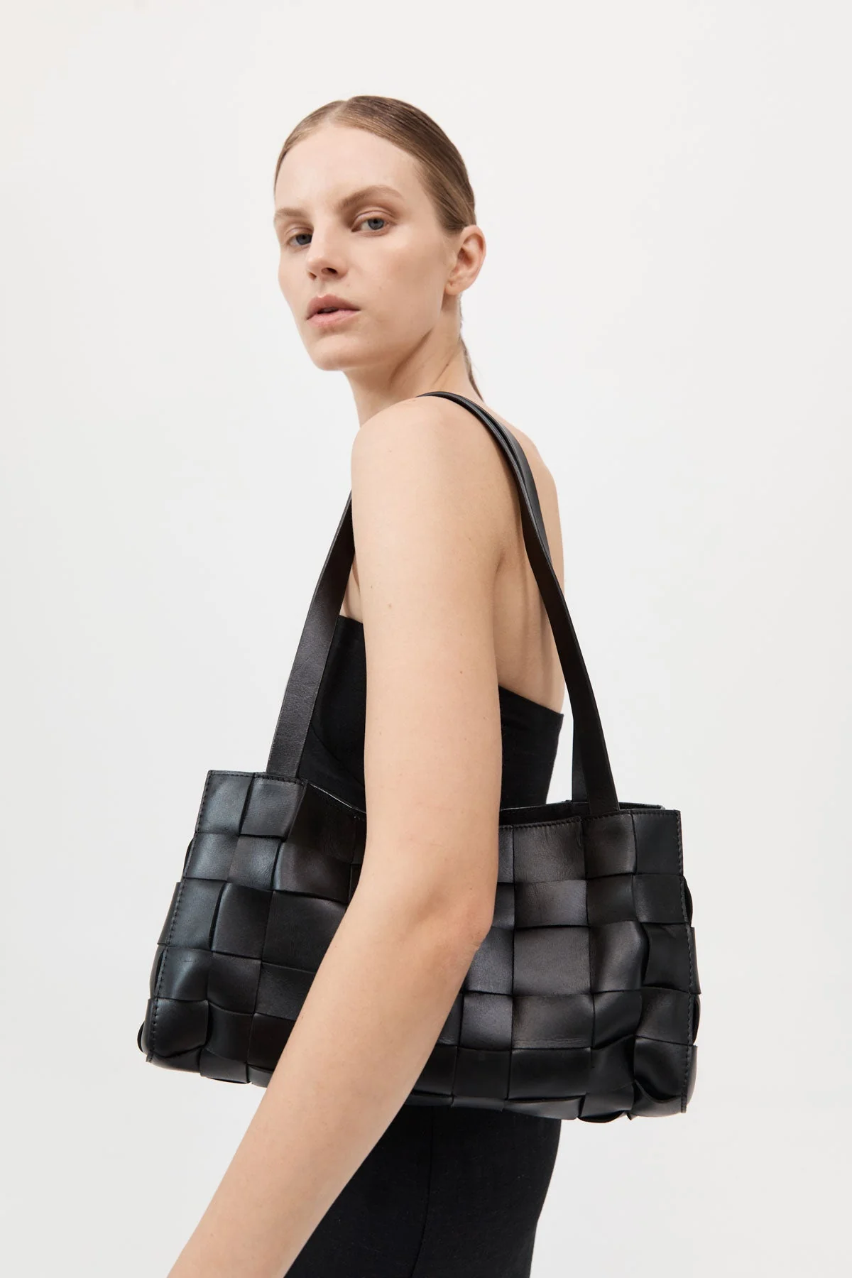 PRE-ORDER: Slim Woven Tote - Black - Image 6