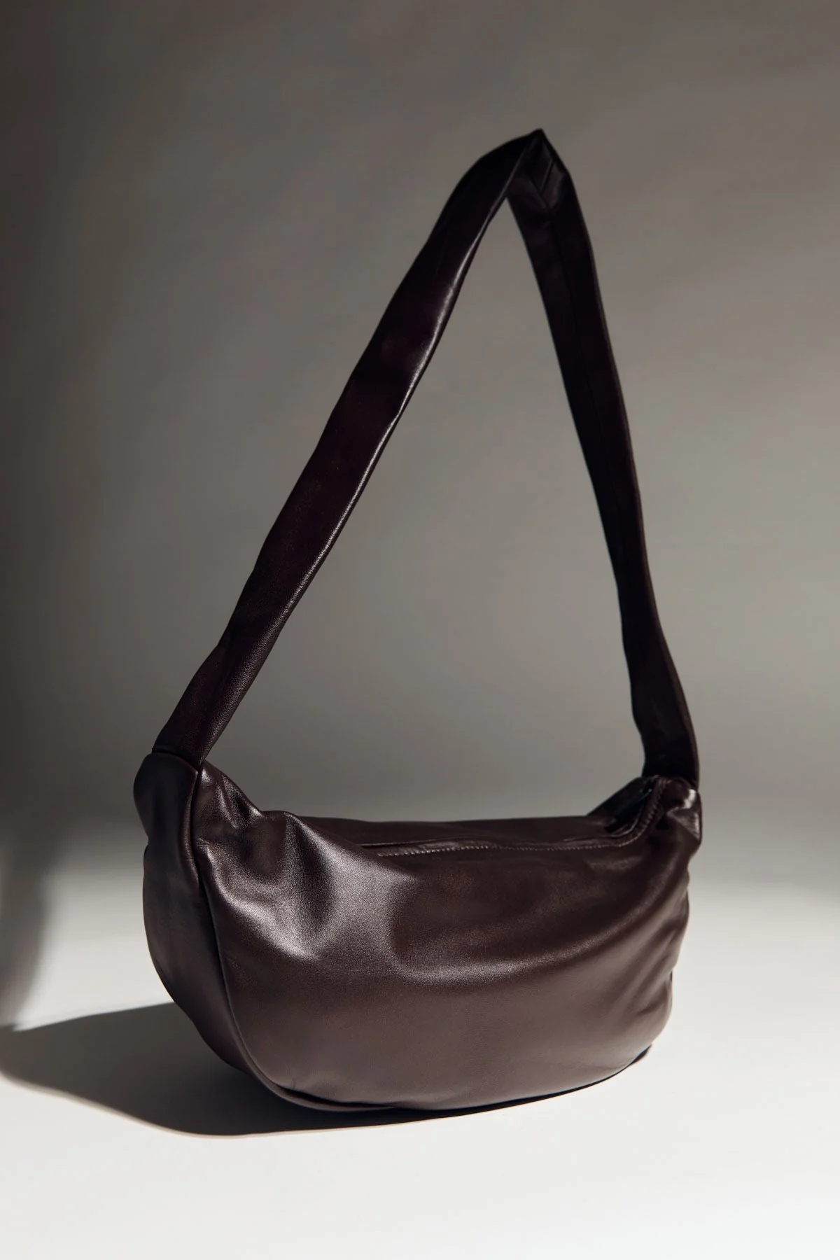 Soft Crescent Bag - Chocolate - Image 4