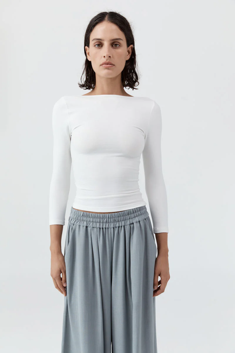 Soft Jersey Ballerina Top - White - Image 3