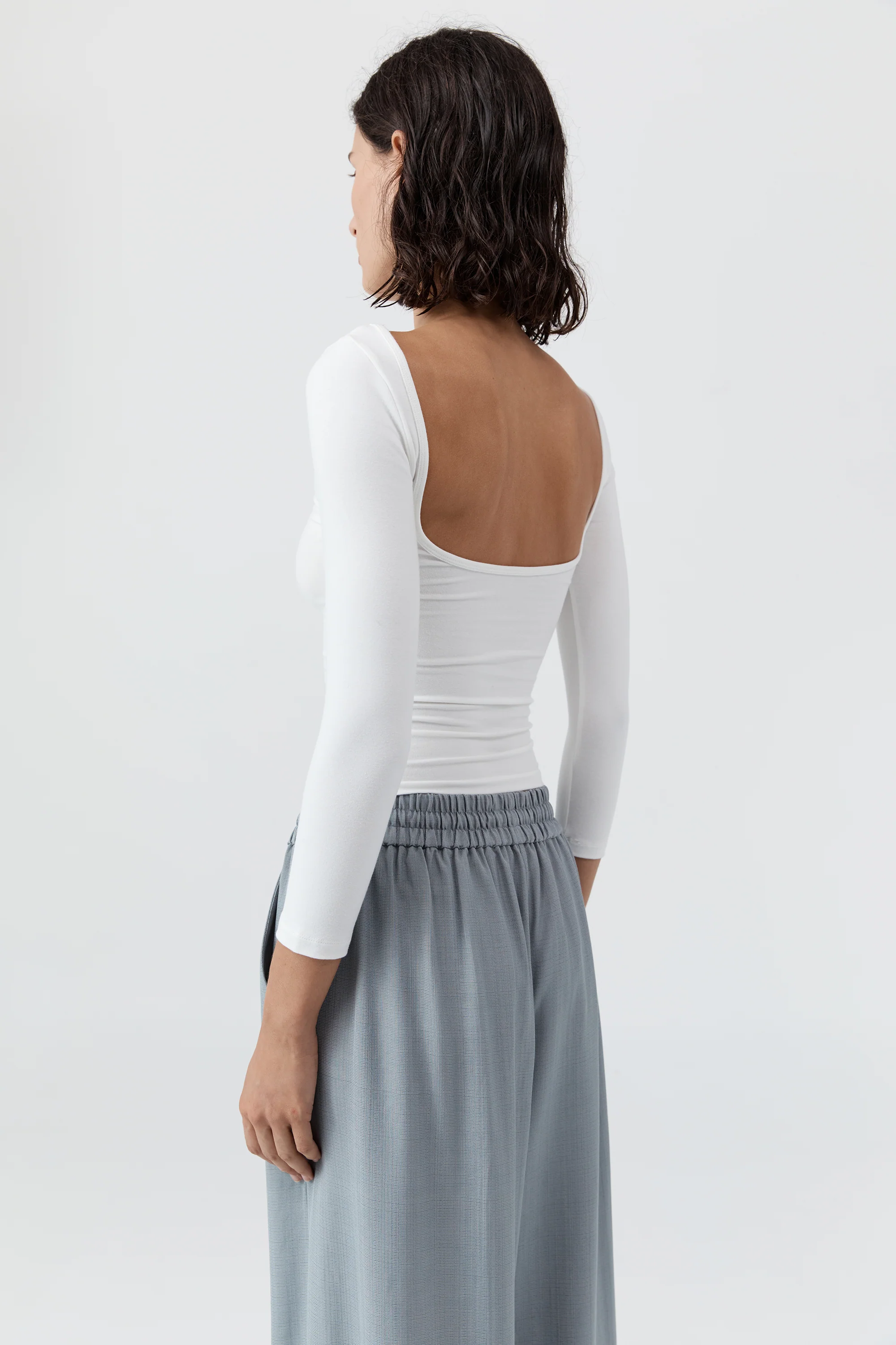 Soft Jersey Ballerina Top - White - Image 4