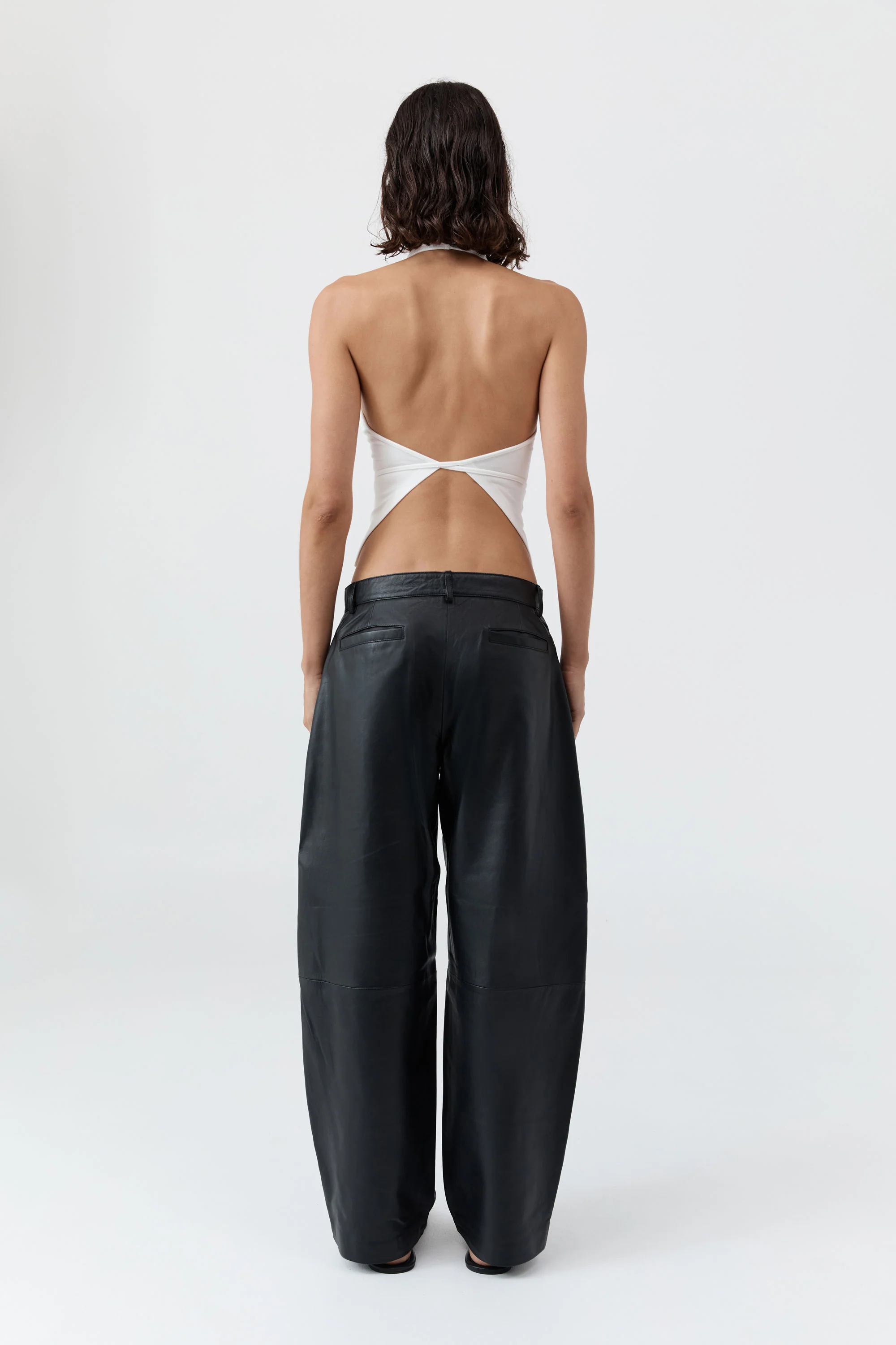 Soft Jersey Halter Top - White - Image 5