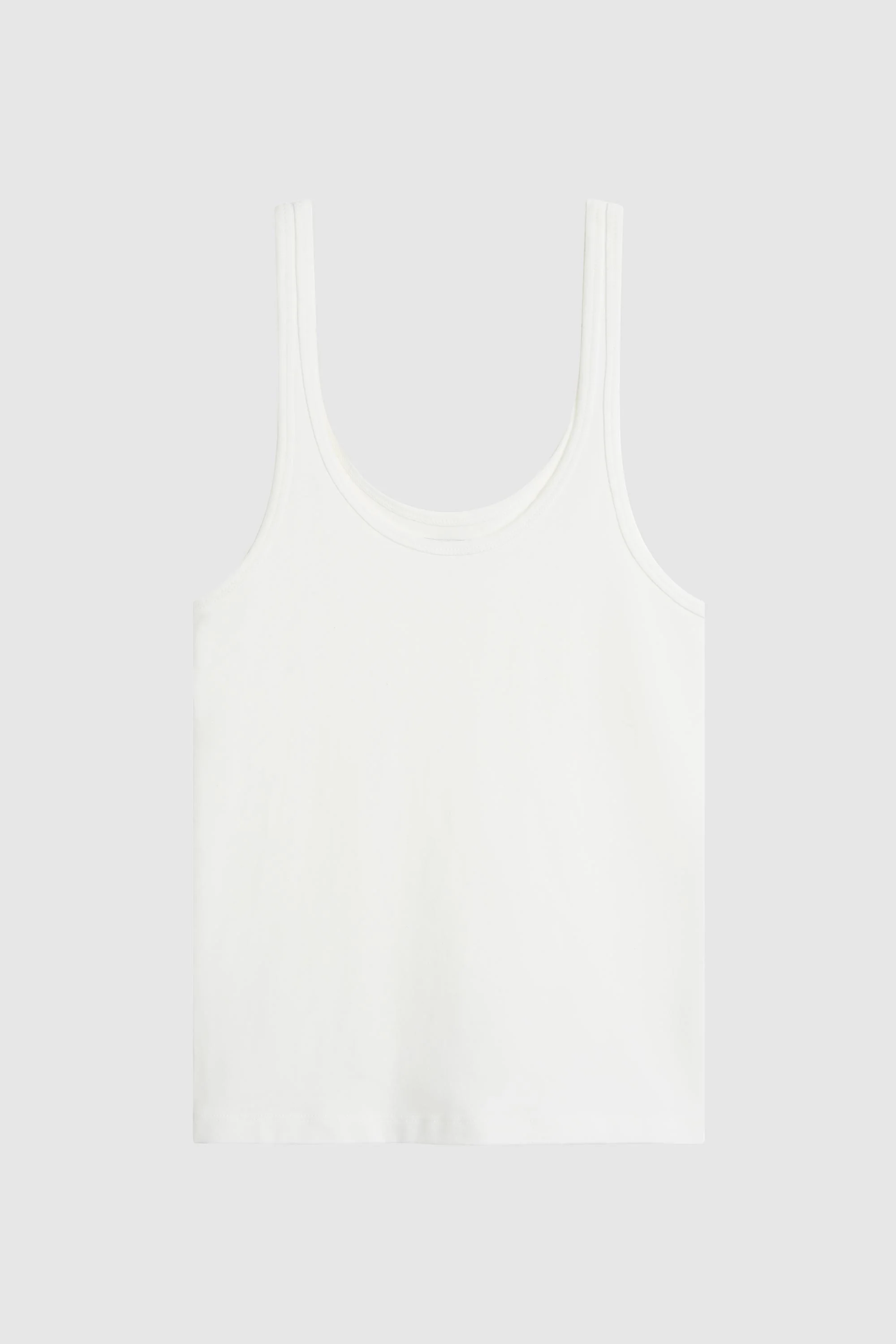 Soft Jersey Slim Scoop Tank - White - Image 5
