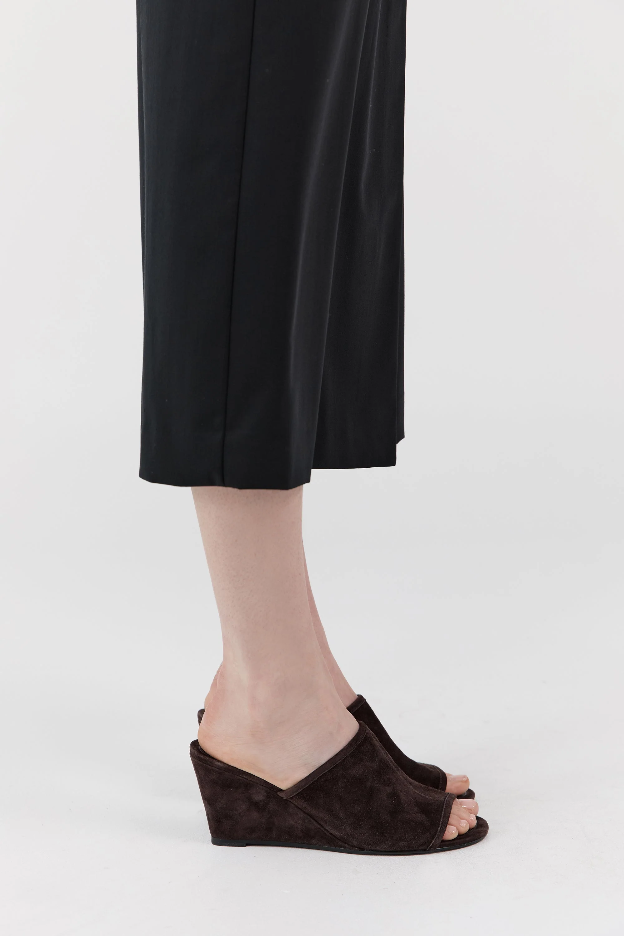 Suede Bandeau Wedge - Coffee - Image 3