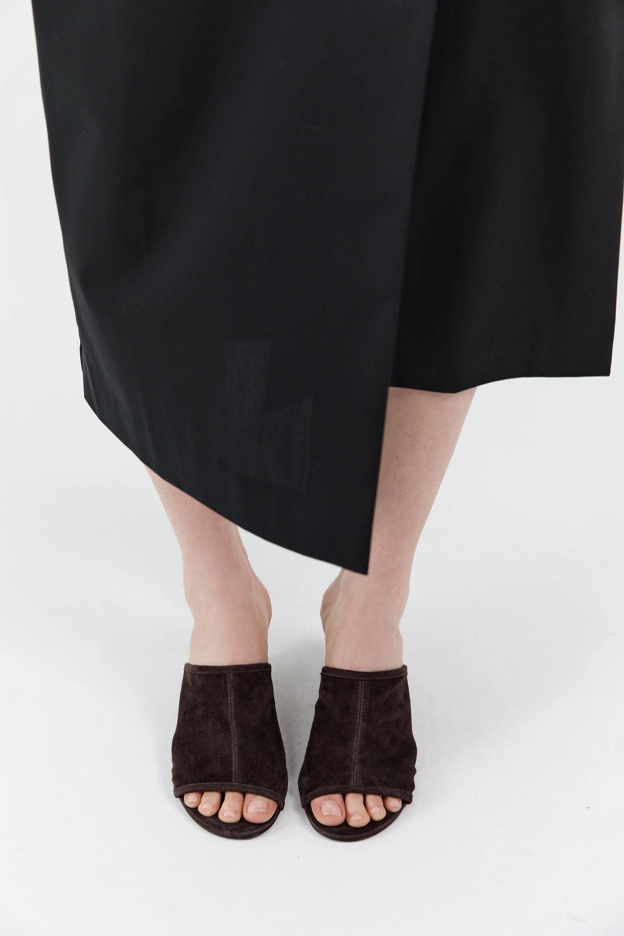 Suede Bandeau Wedge - Coffee - Image 5