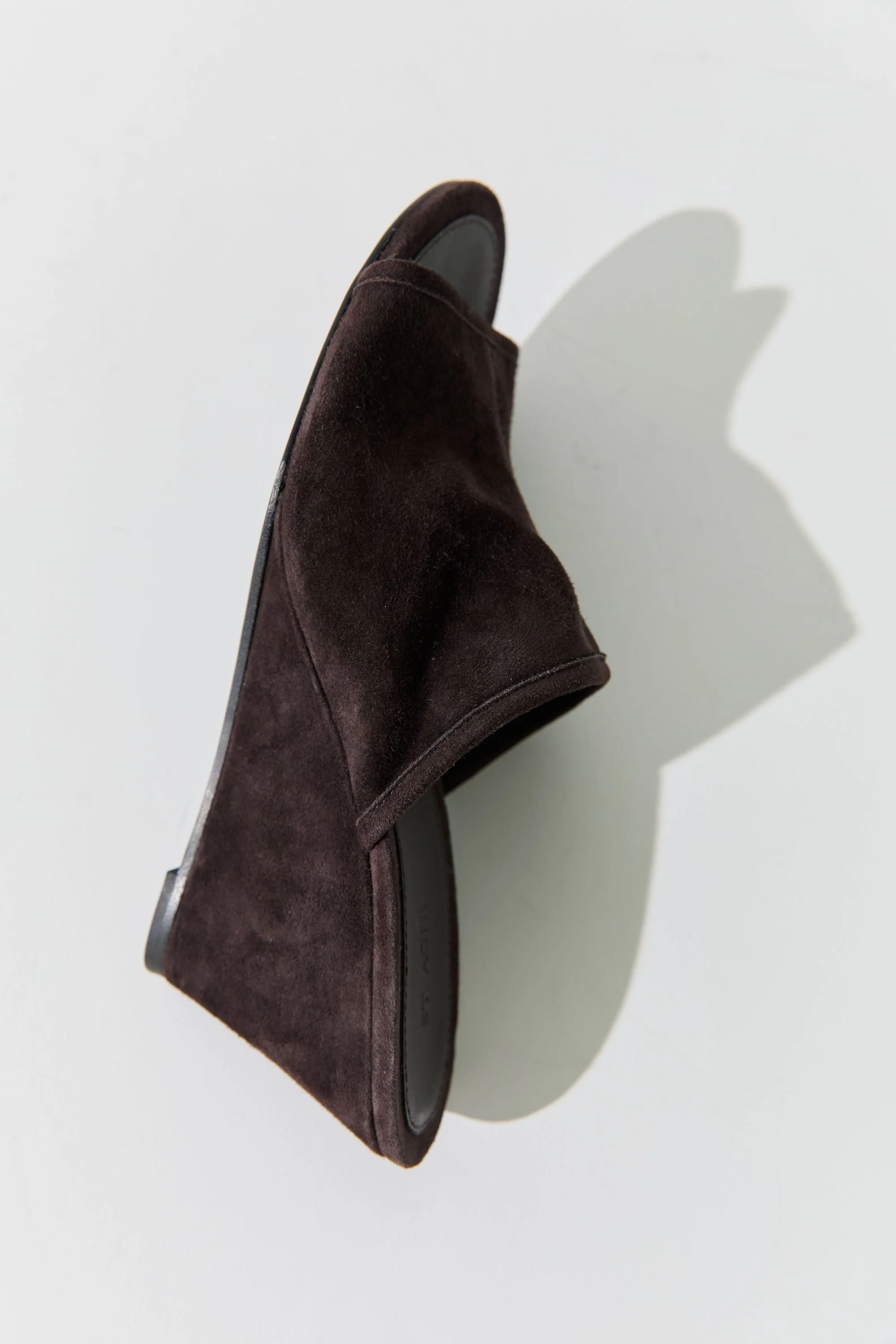 Suede Bandeau Wedge - Coffee - Image 6