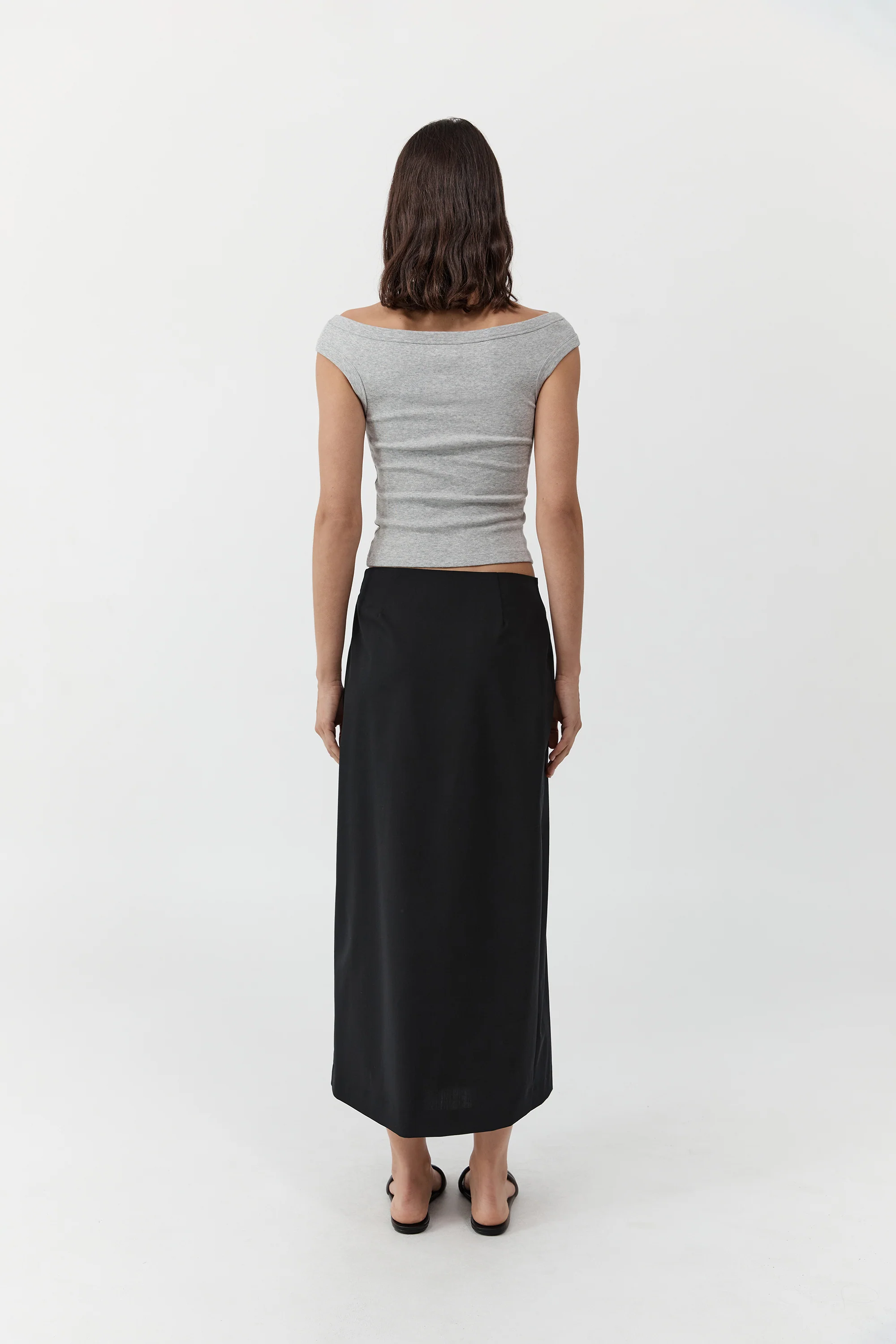 Tailored Wrap Skirt - Black - Image 4