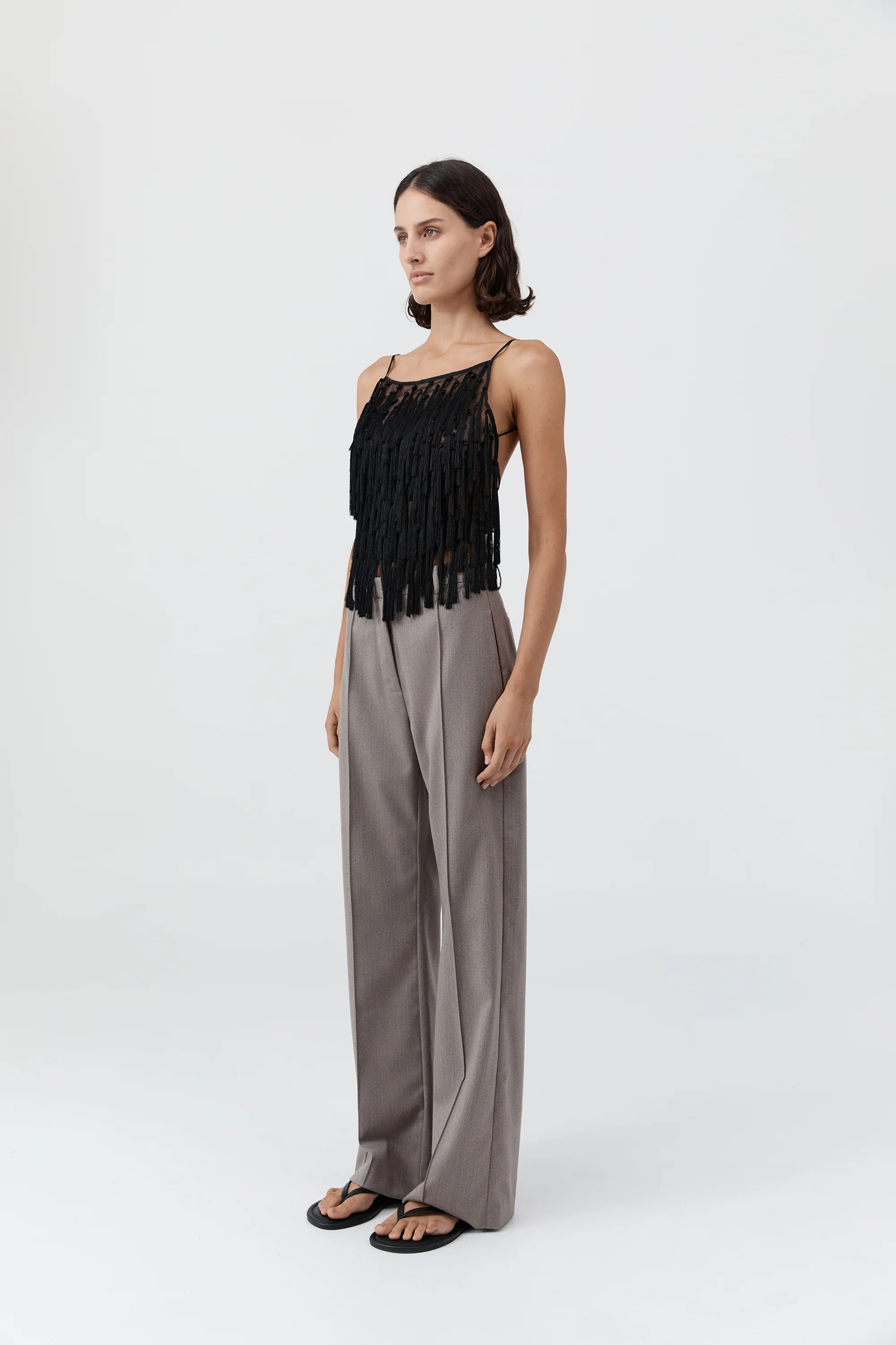 Tassel Tie Top - Black - Image 3