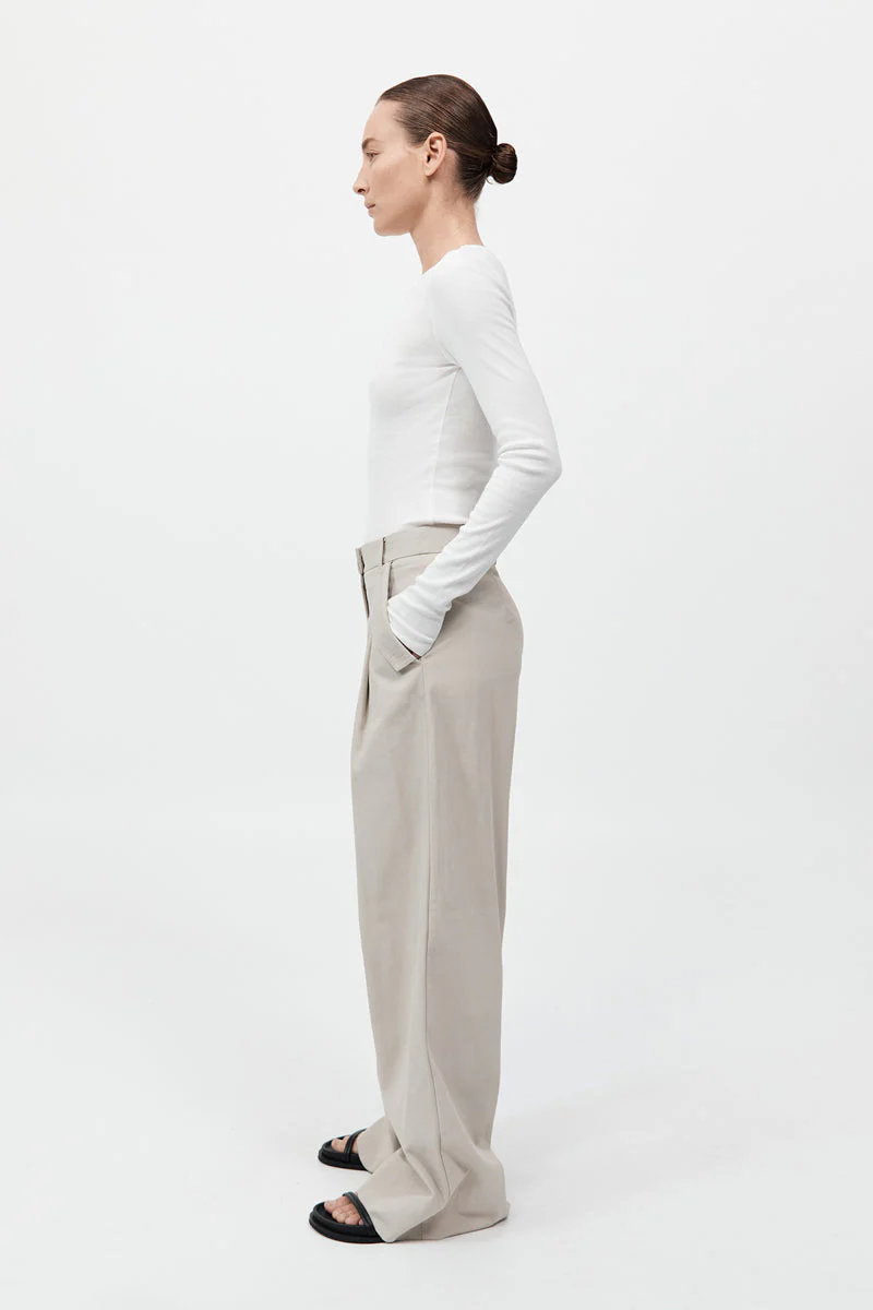 Utility Pleat Pants - Creme - Image 3
