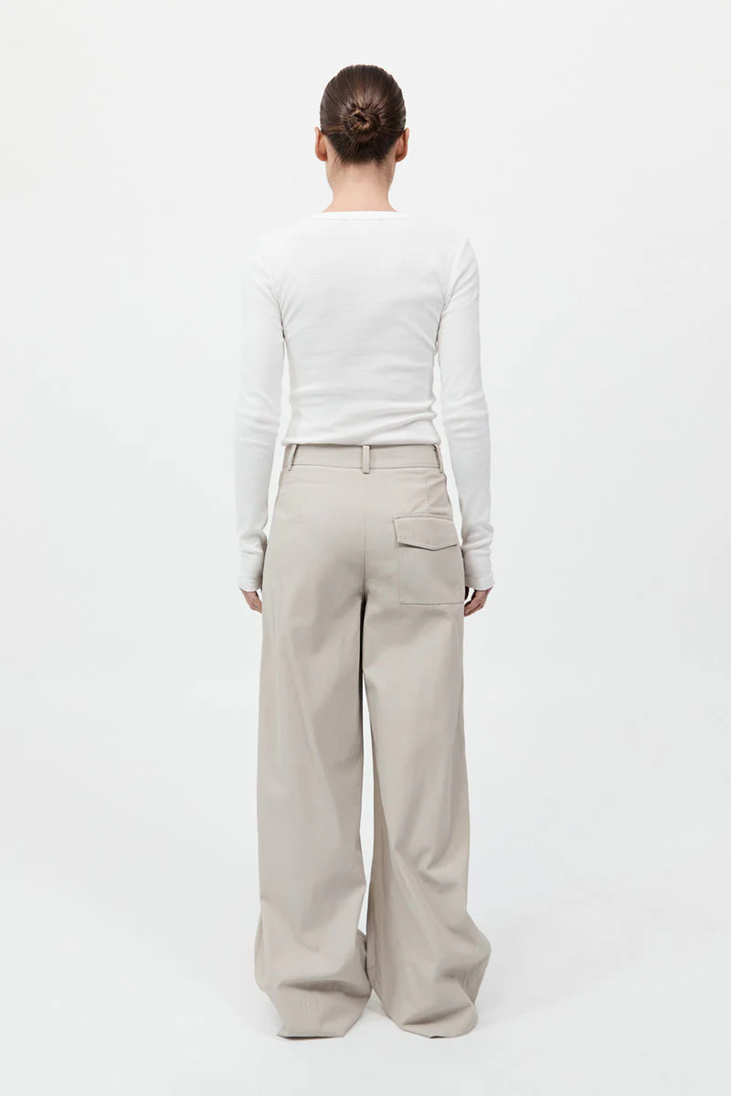 Utility Pleat Pants - Creme - Image 4