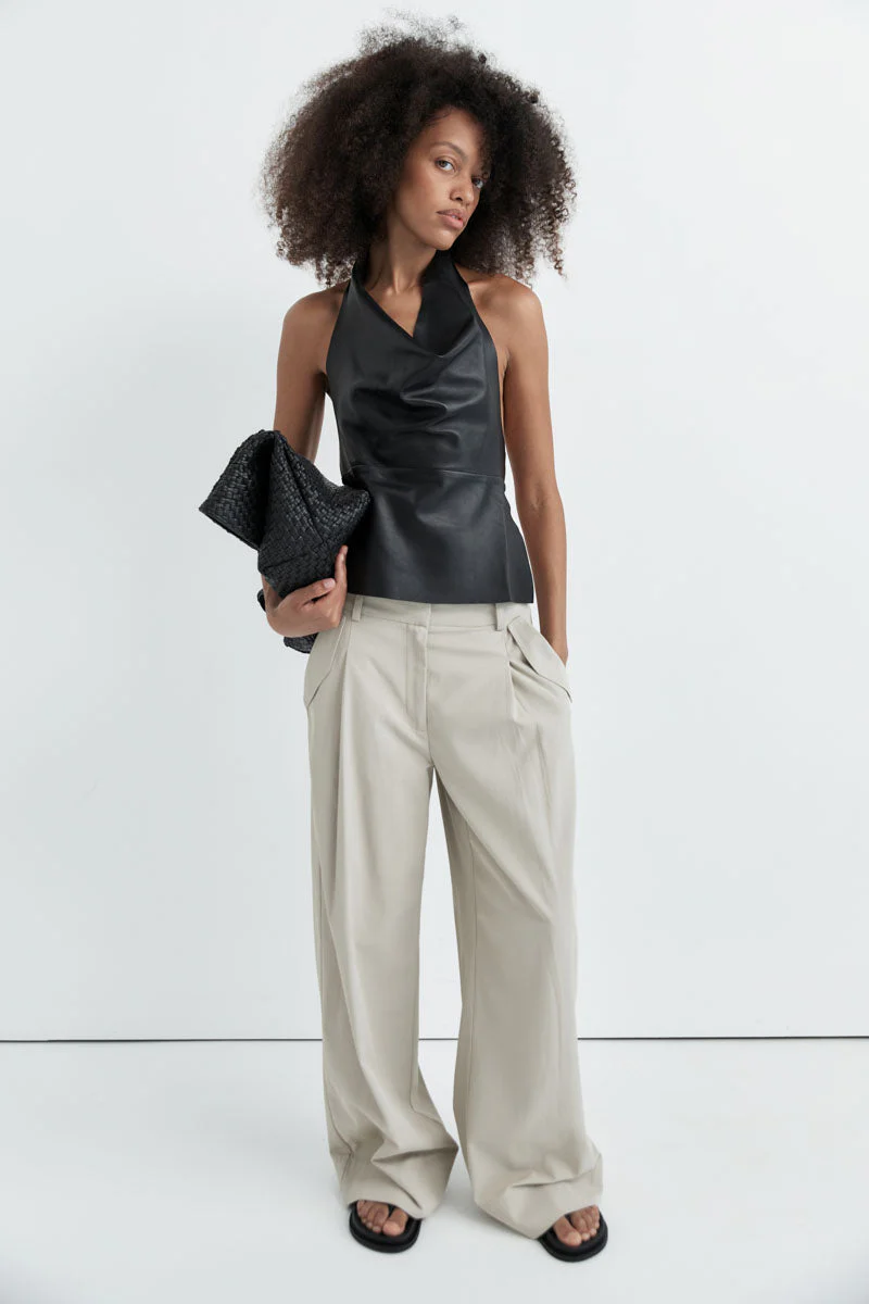 Utility Pleat Pants - Creme - Image 5