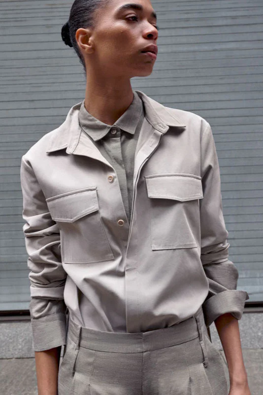 Utility Shirt Jacket - Creme - Image 6