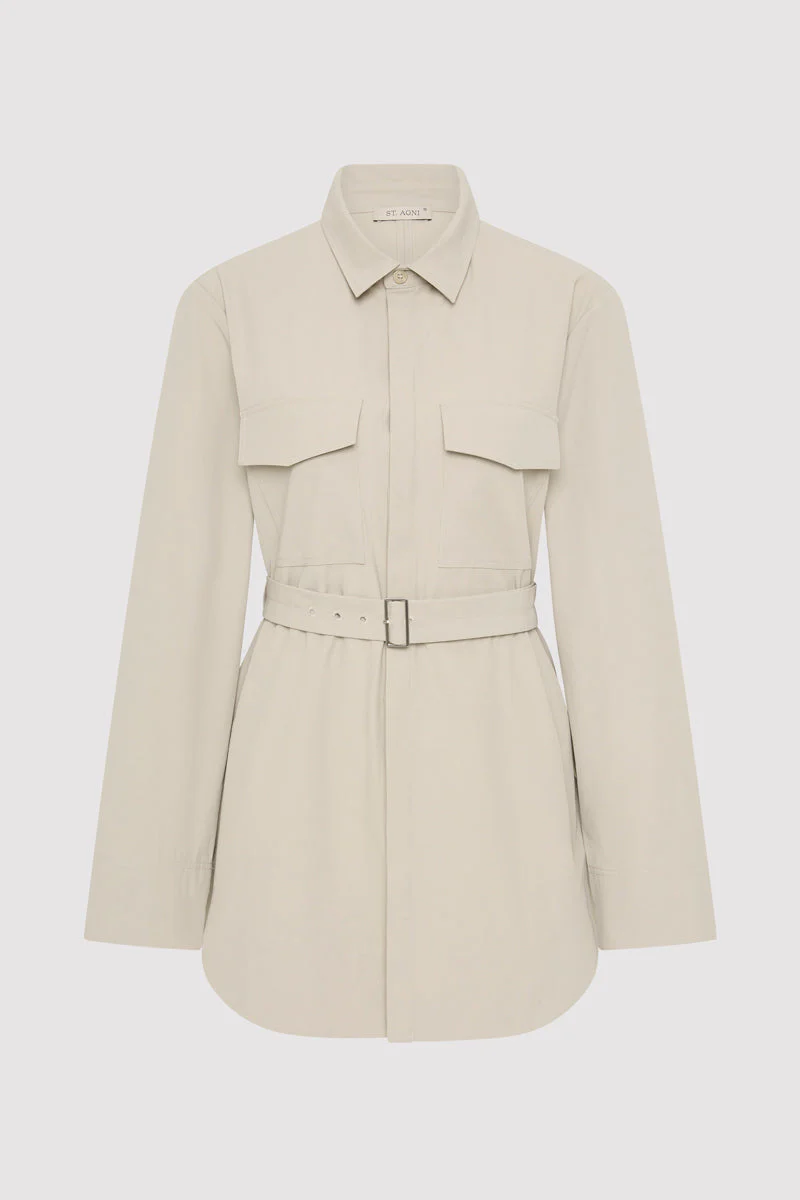 Utility Shirt Jacket - Creme - Image 7