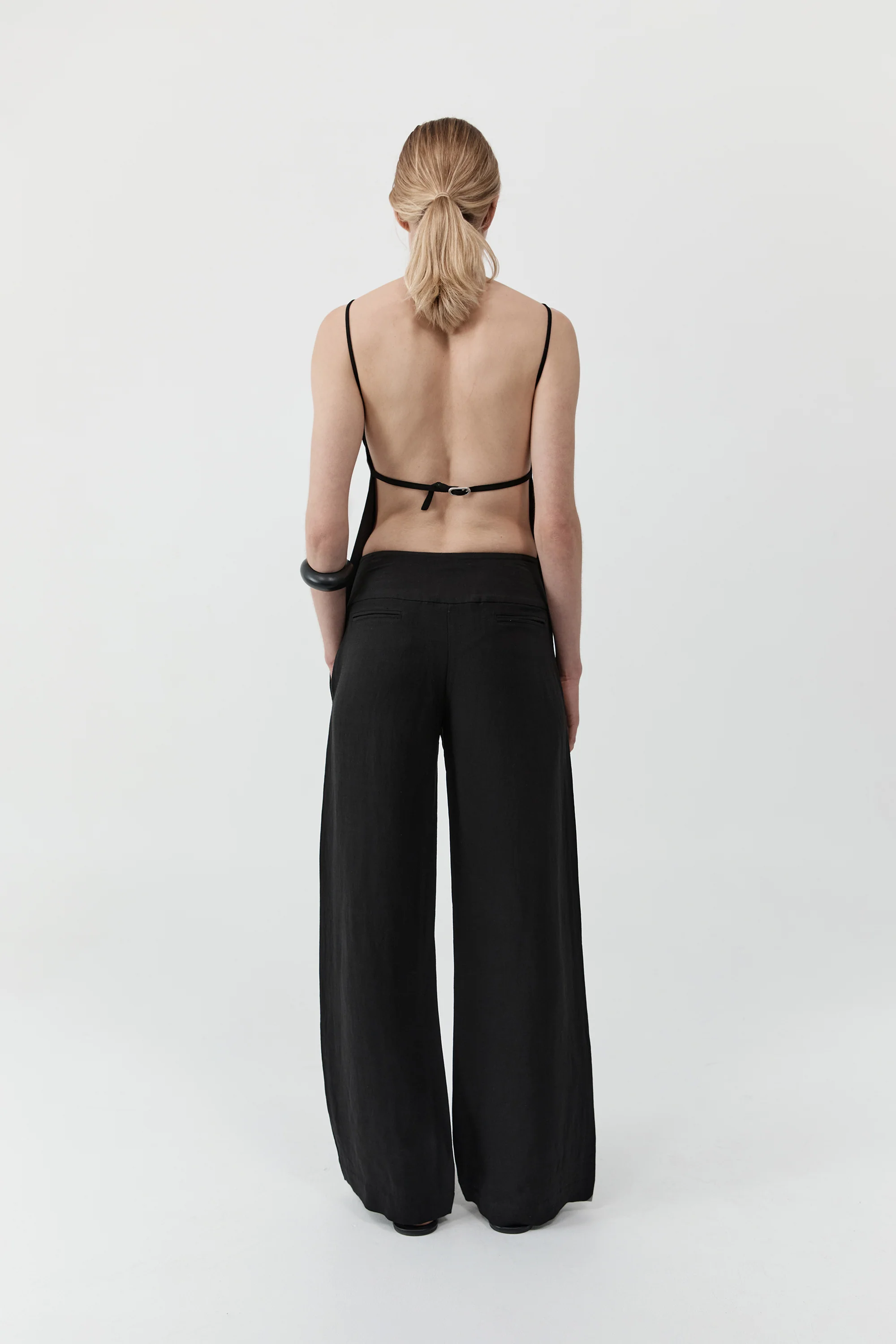 Wide Waistband Pants - Black - Image 4