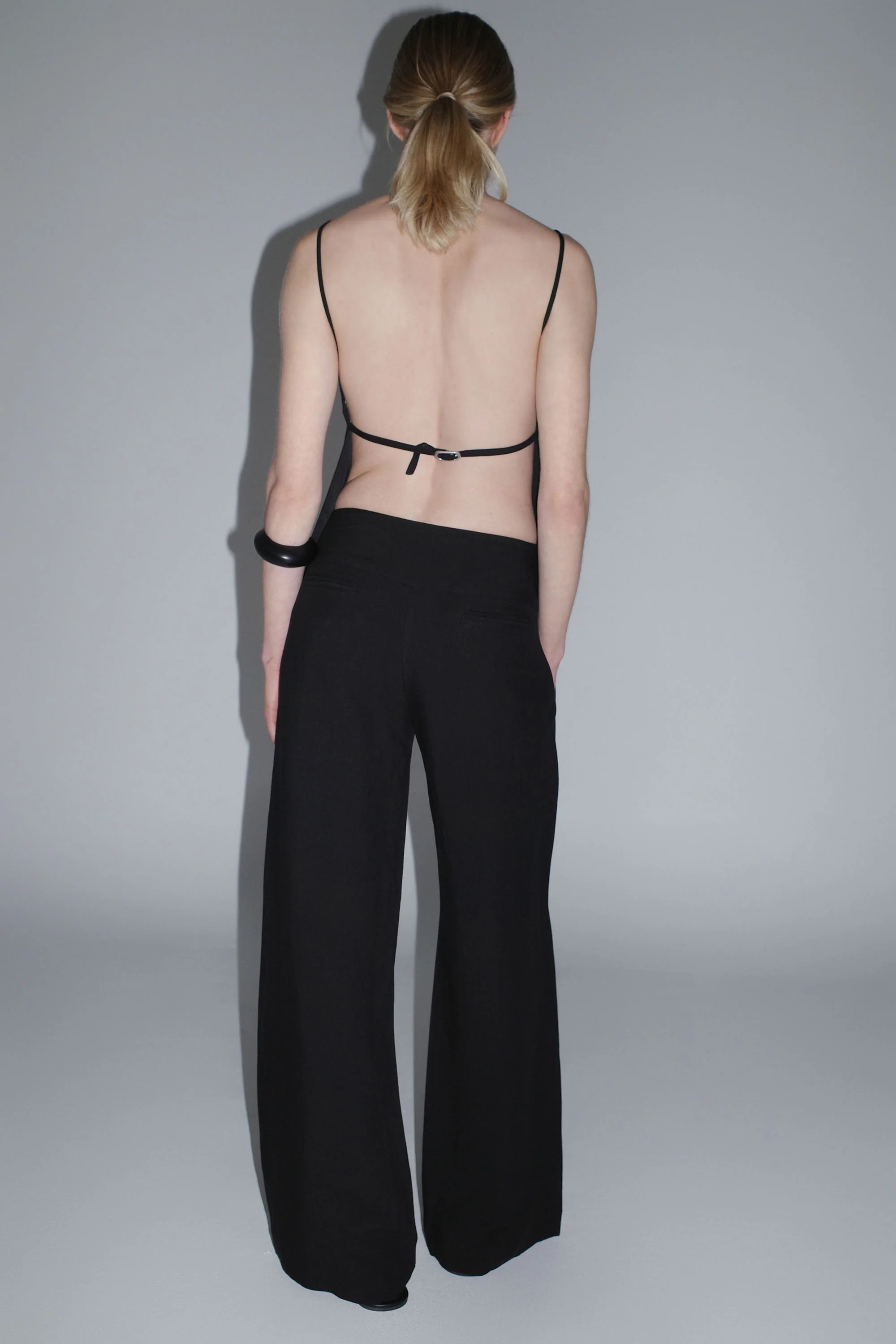 Wide Waistband Pants - Black - Image 6