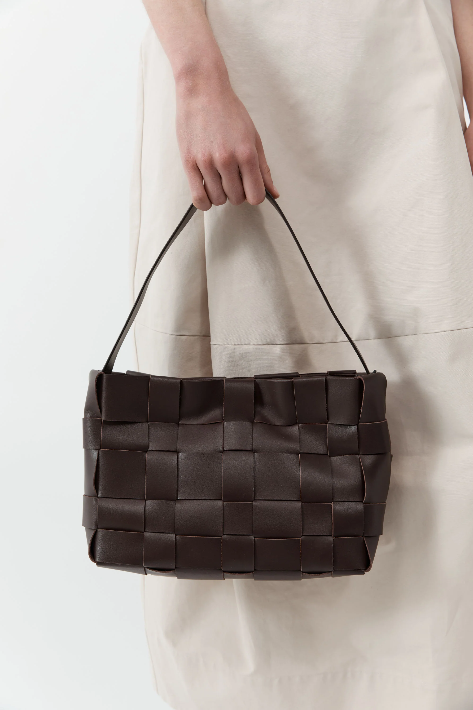 PRE-ORDER: Woven Mini Tote - Chocolate - Image 3