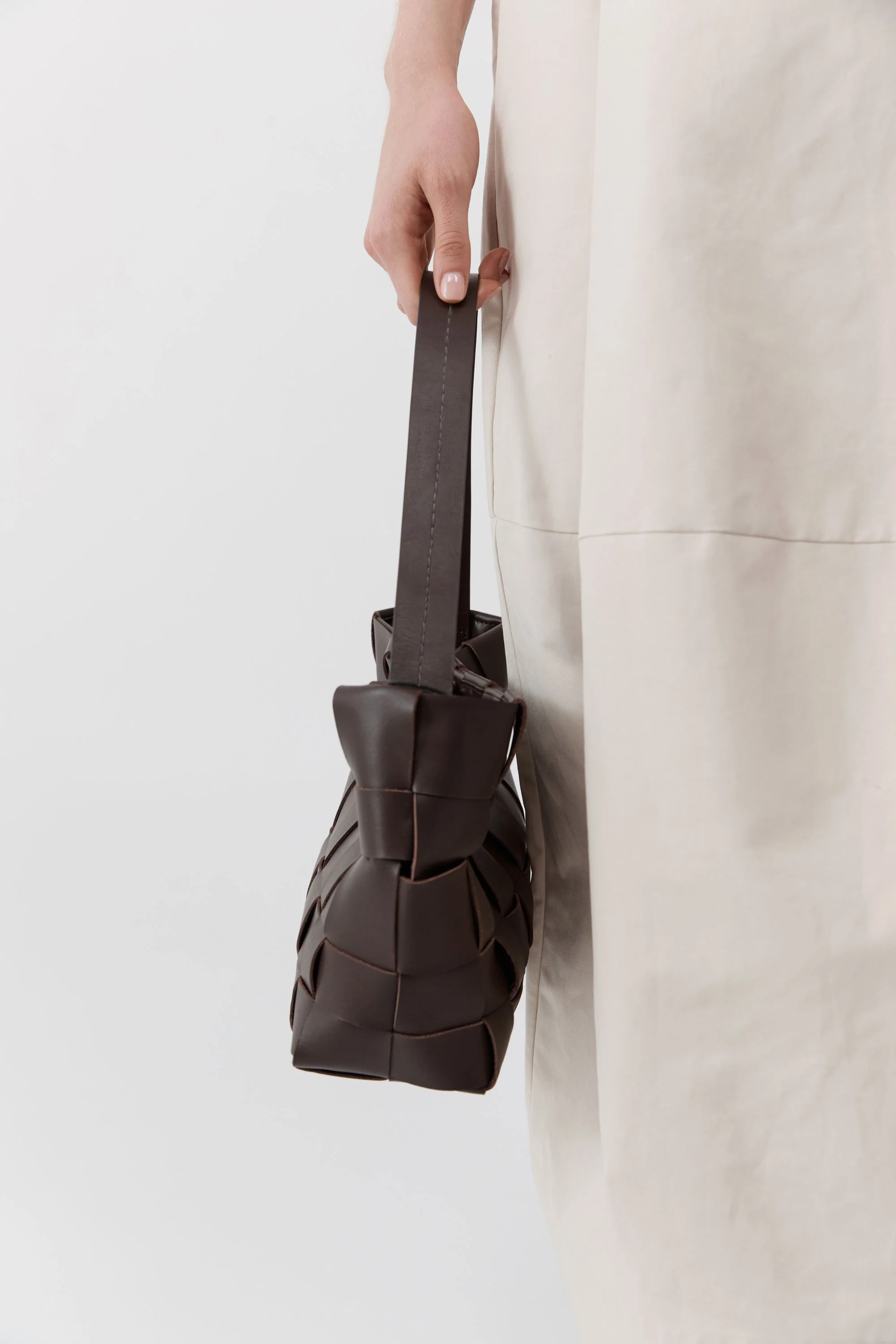 PRE-ORDER: Woven Mini Tote - Chocolate - Image 5