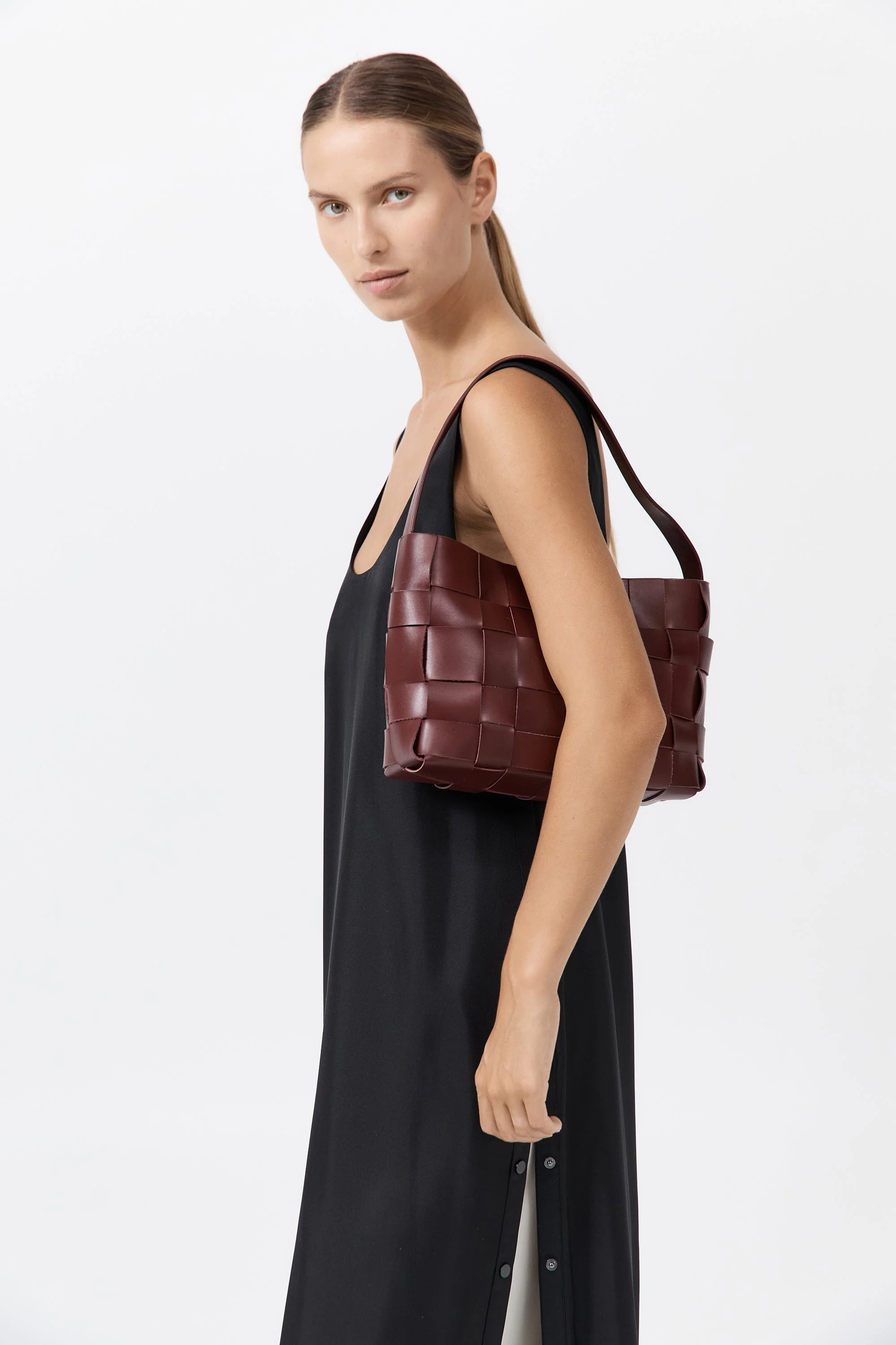 PRE-ORDER: Woven Mini Tote - Plum - Image 3