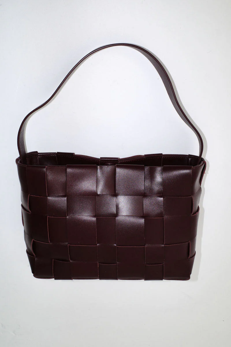 PRE-ORDER: Woven Mini Tote - Plum - Image 5