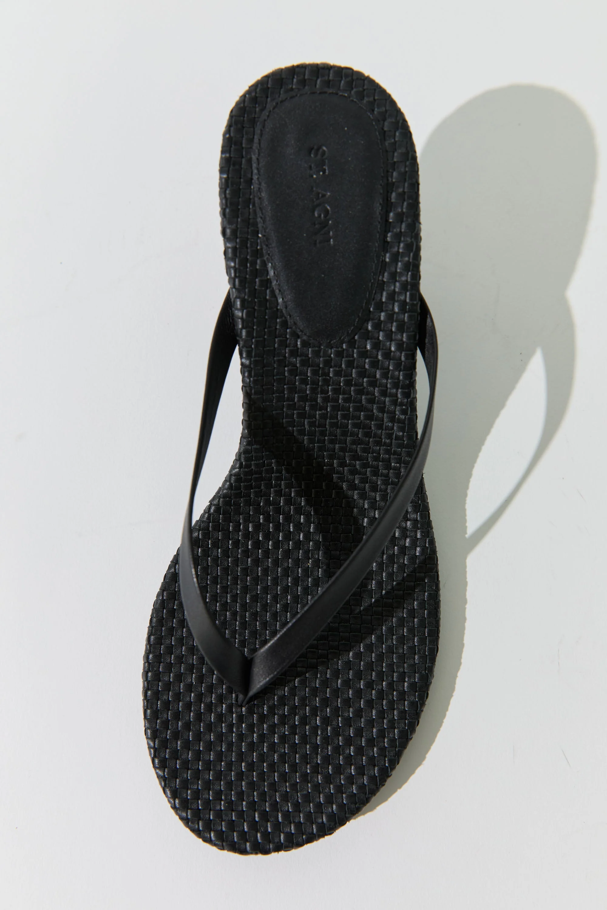 Woven Thong Heel - Black - Image 4