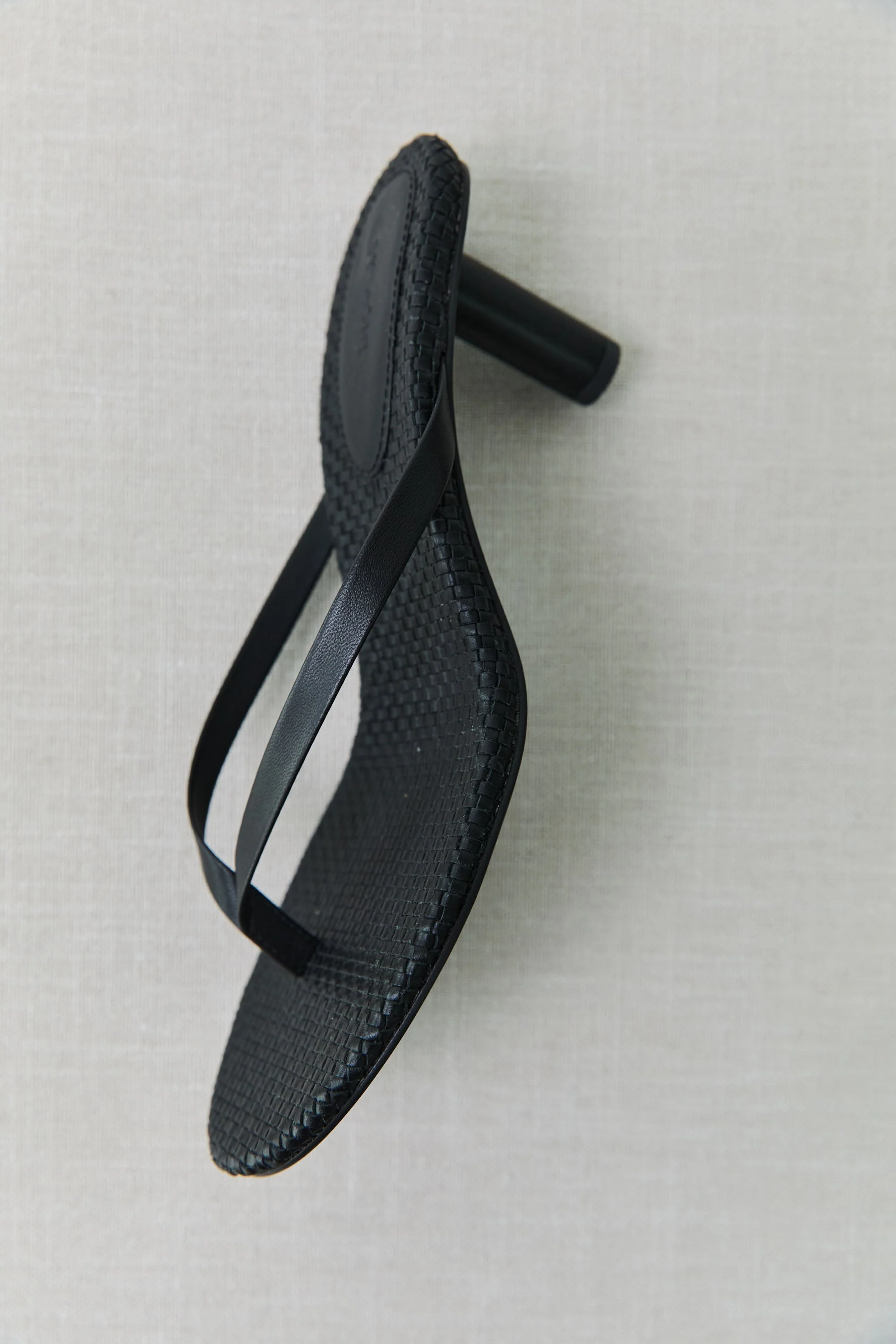 Woven Thong Heel - Black - Image 6