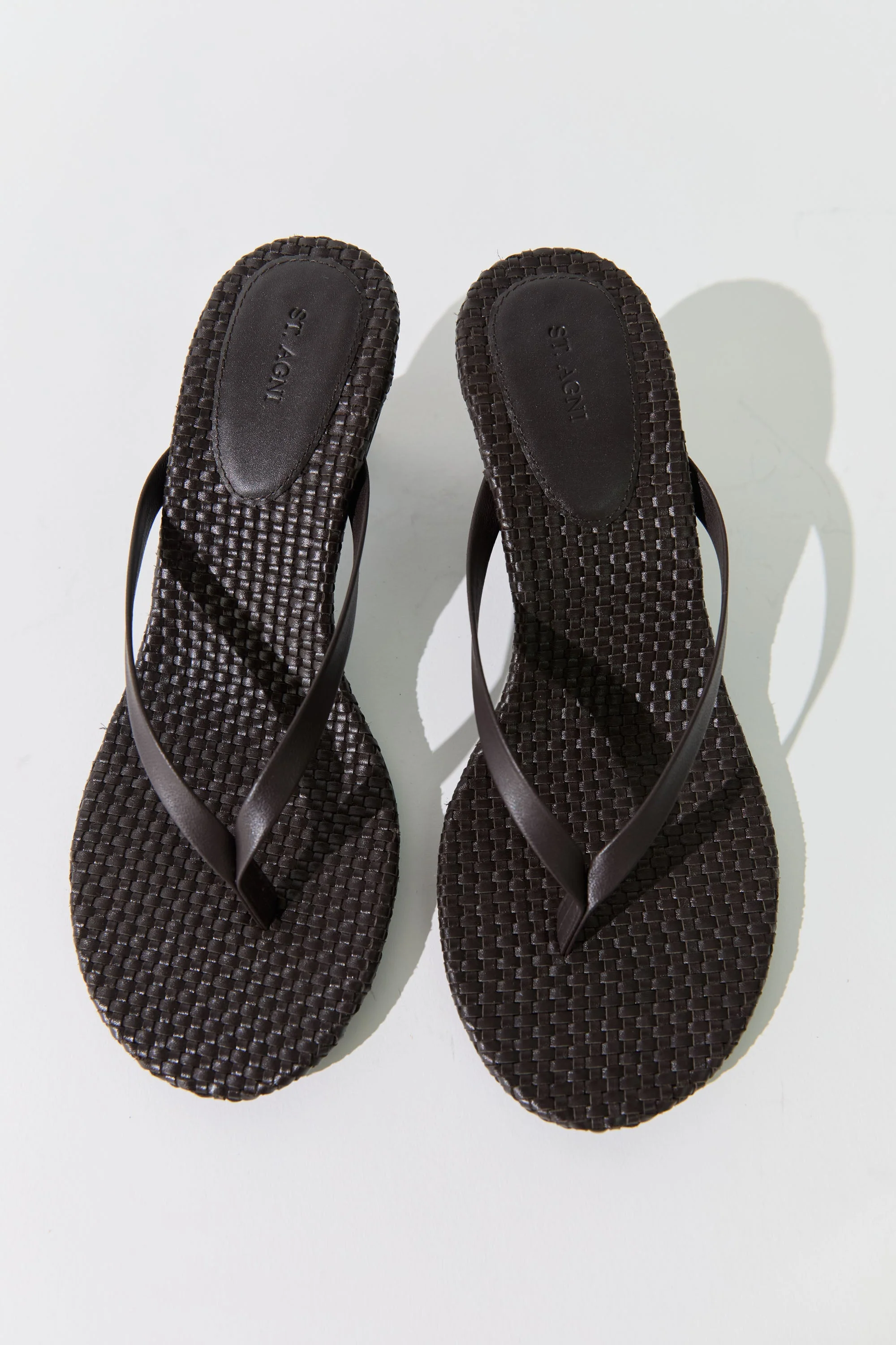 Woven Thong Heel - Coffee - Image 4