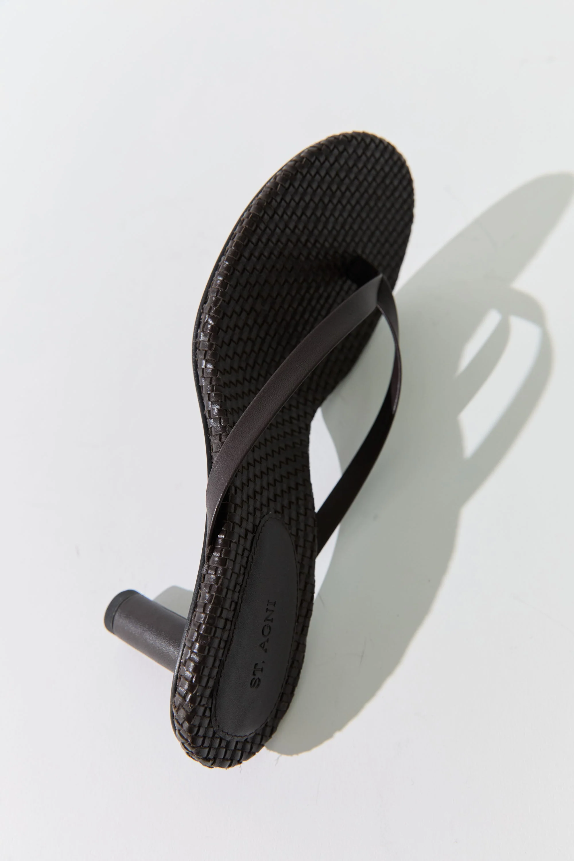 Woven Thong Heel - Coffee - Image 6