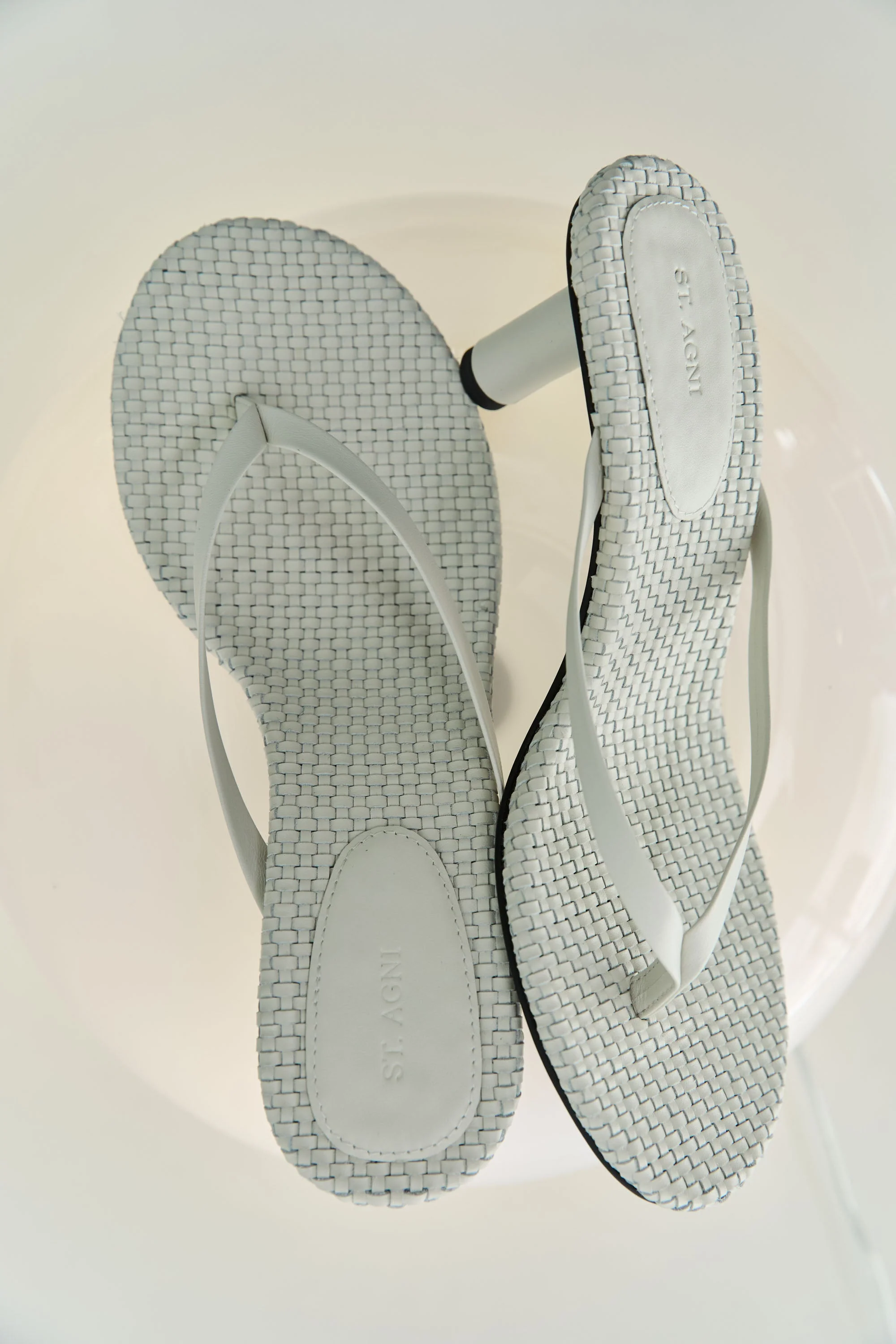 Woven Thong Heel - Ecru - Image 8